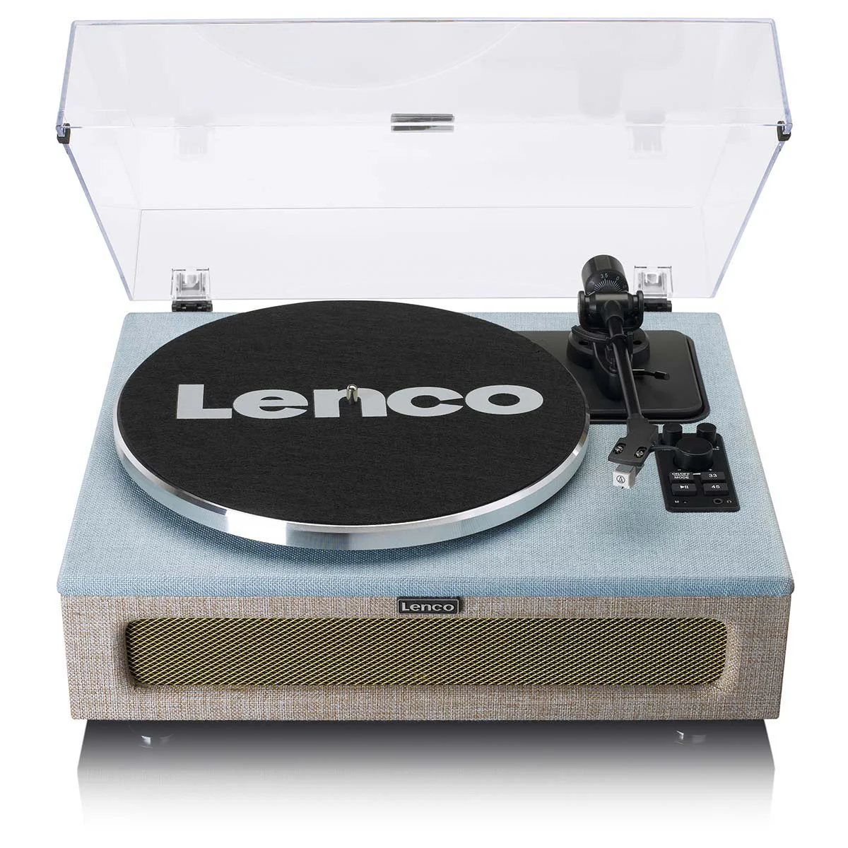 LENCO LS-440BUBG - Platenspeler met 4 ingebouwde Luidsprekers - Stof - Blauw/Taupe
