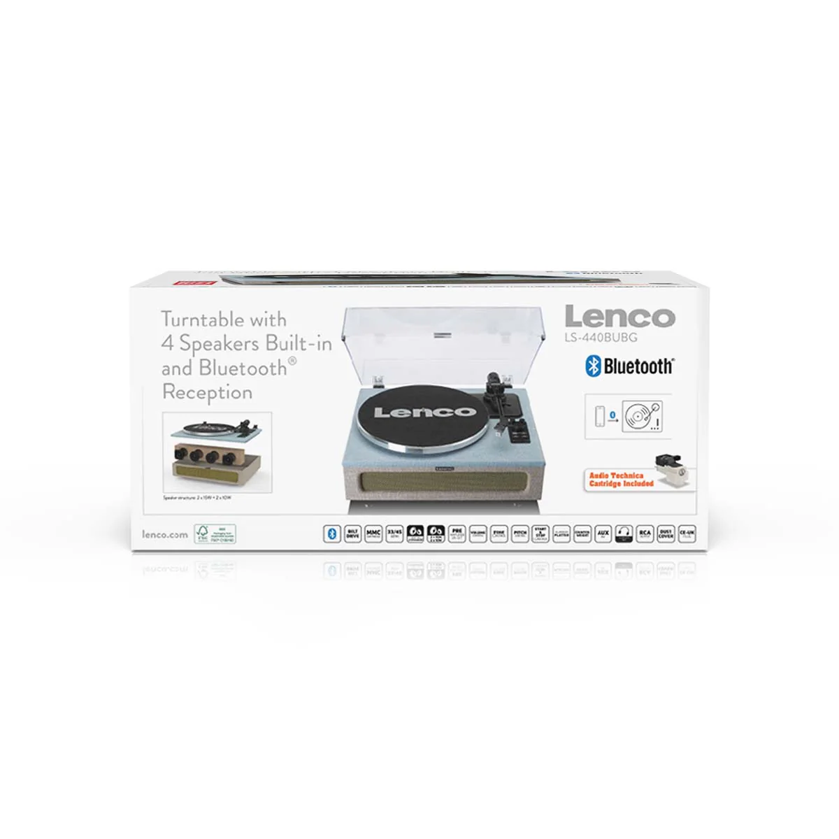 LENCO LS-440BUBG - Platenspeler met 4 ingebouwde Luidsprekers - Stof - Blauw/Taupe - Image 21