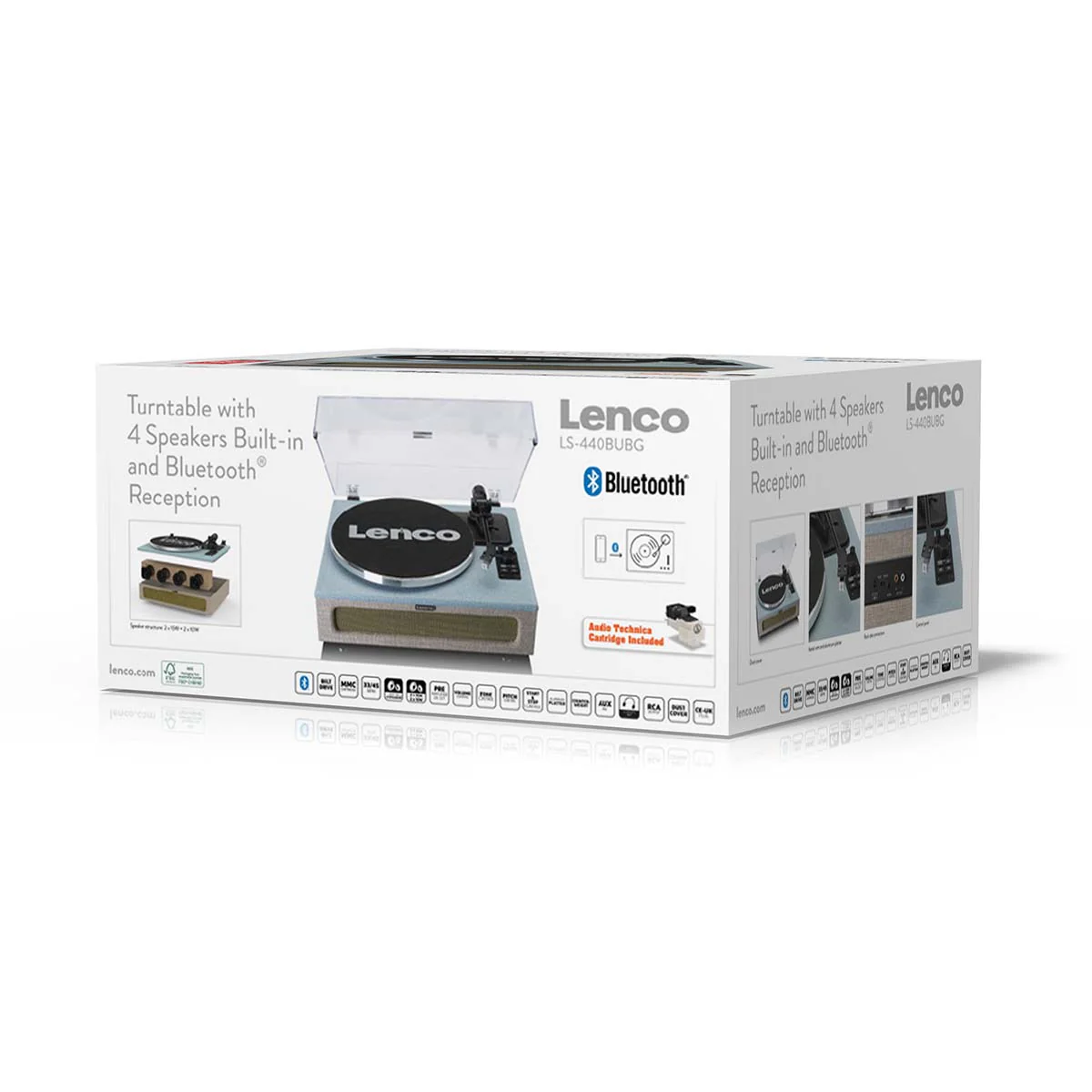 LENCO LS-440BUBG - Platenspeler met 4 ingebouwde Luidsprekers - Stof - Blauw/Taupe - Image 22