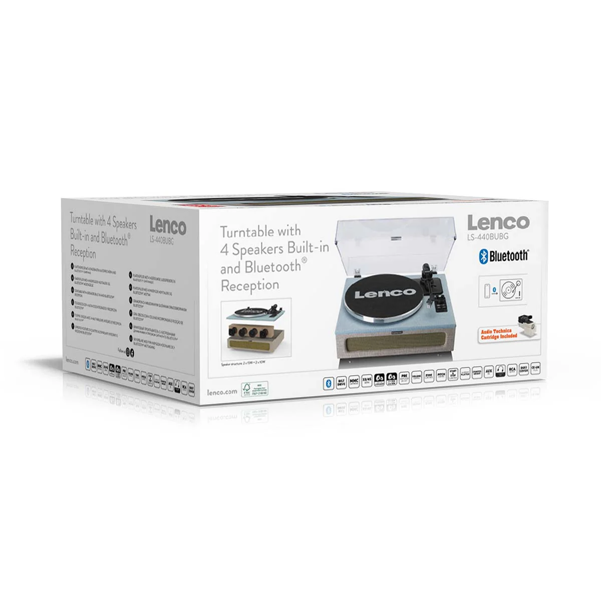 LENCO LS-440BUBG - Platenspeler met 4 ingebouwde Luidsprekers - Stof - Blauw/Taupe - Image 23