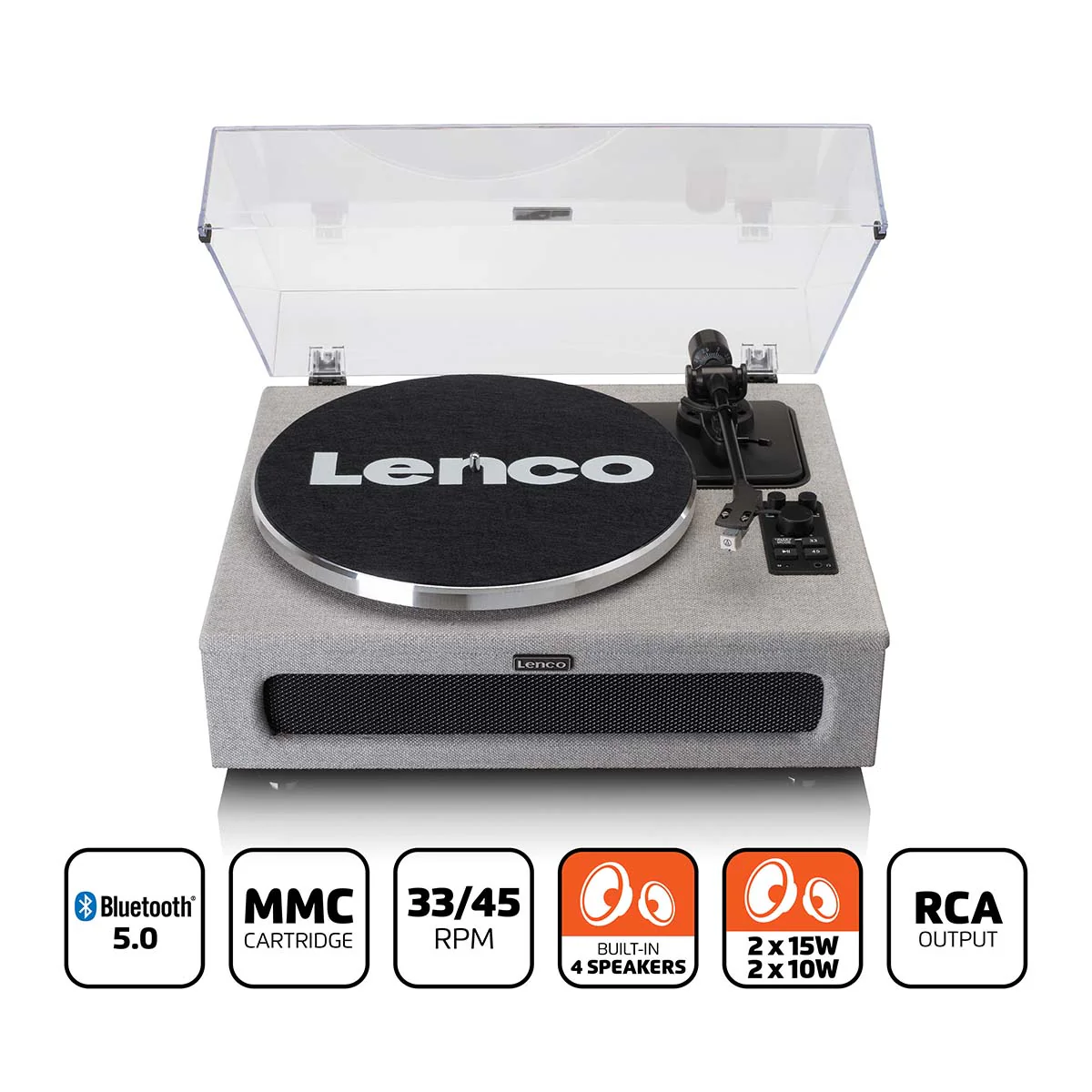 LENCO LS-440GY - Platenspeler met 4 ingebouwde Luidsprekers - Stof - Grijs - Image 14