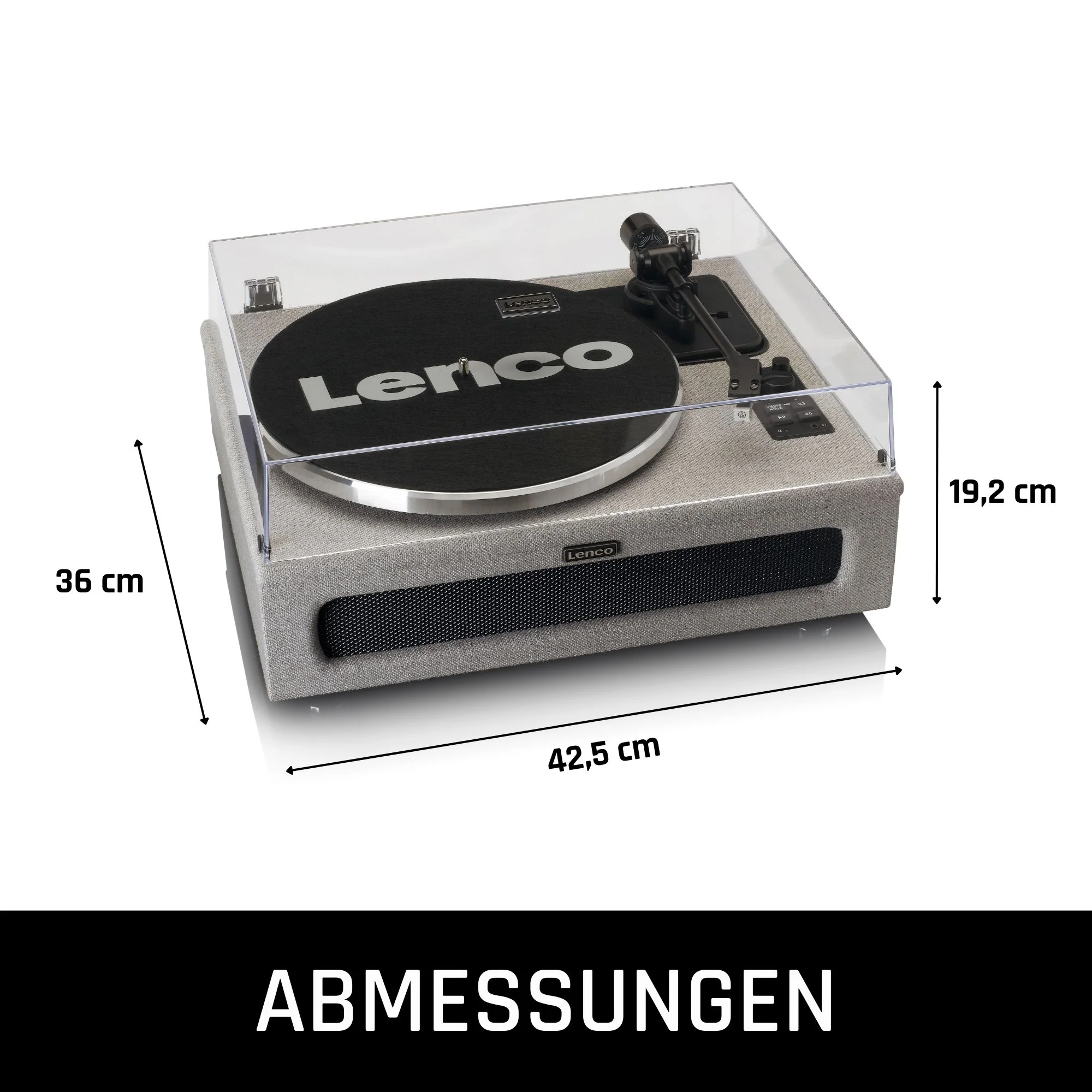 LENCO LS-440GY - Platenspeler met 4 ingebouwde Luidsprekers - Stof - Grijs - Image 17