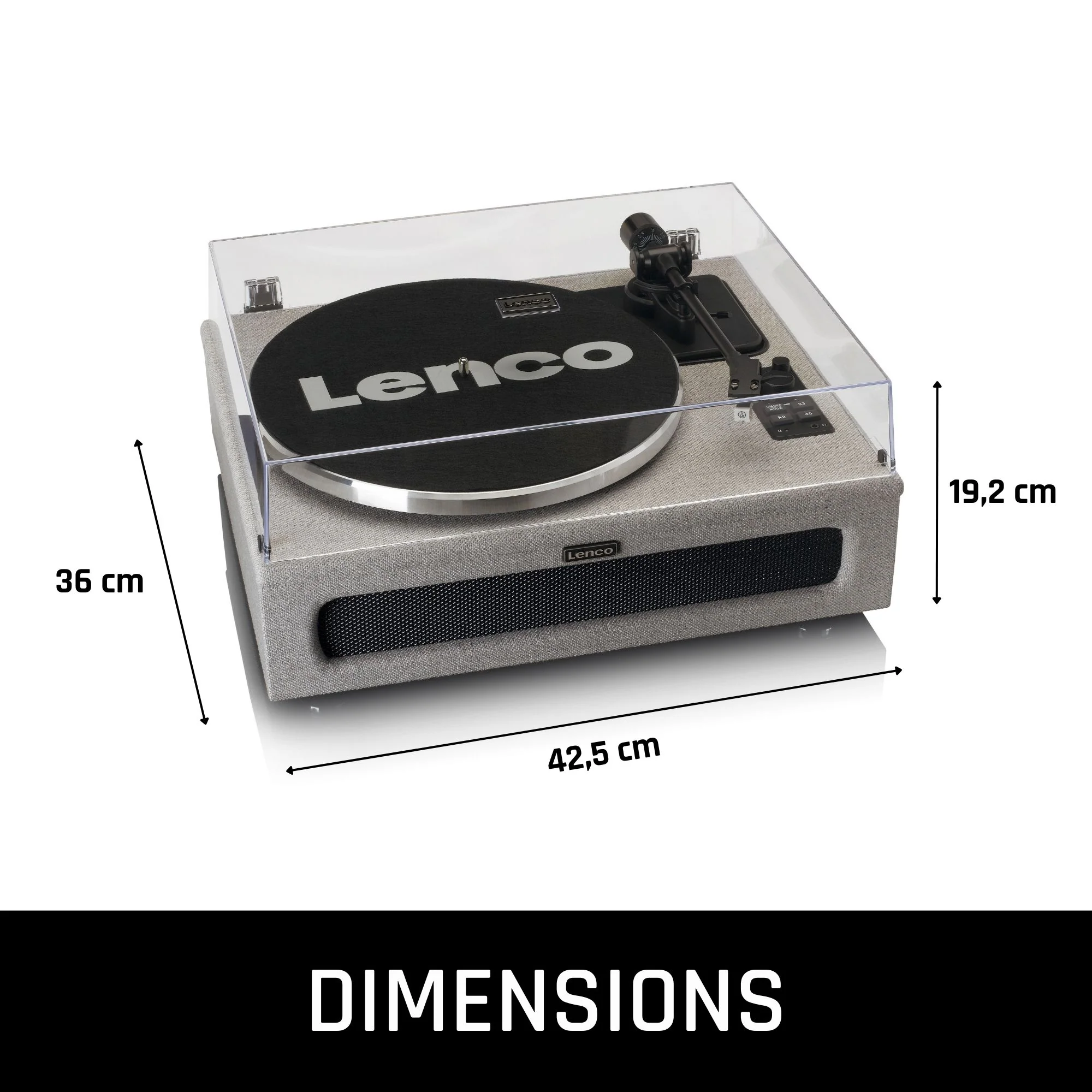 LENCO LS-440GY - Platenspeler met 4 ingebouwde Luidsprekers - Stof - Grijs - Image 18