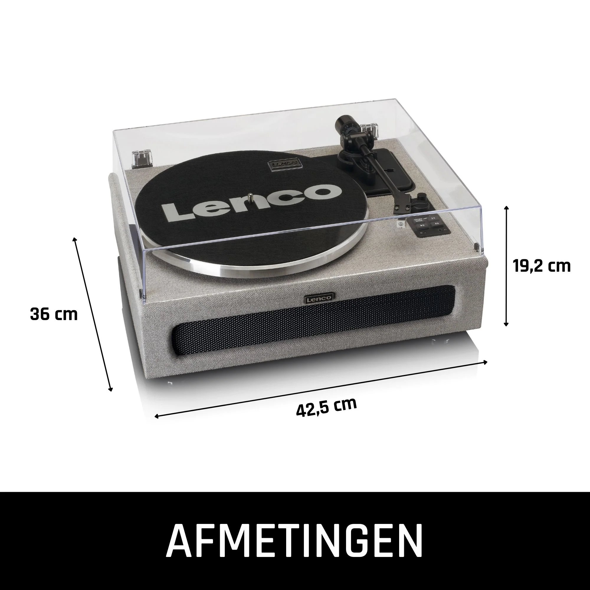 LENCO LS-440GY - Platenspeler met 4 ingebouwde Luidsprekers - Stof - Grijs - Image 19