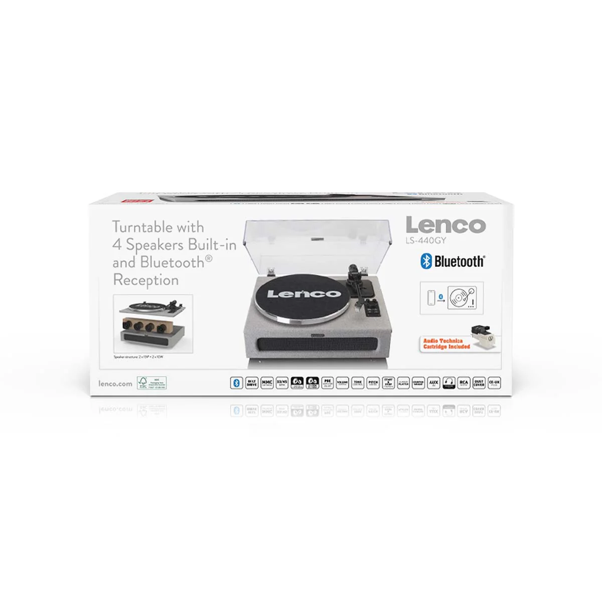 LENCO LS-440GY - Platenspeler met 4 ingebouwde Luidsprekers - Stof - Grijs - Image 20