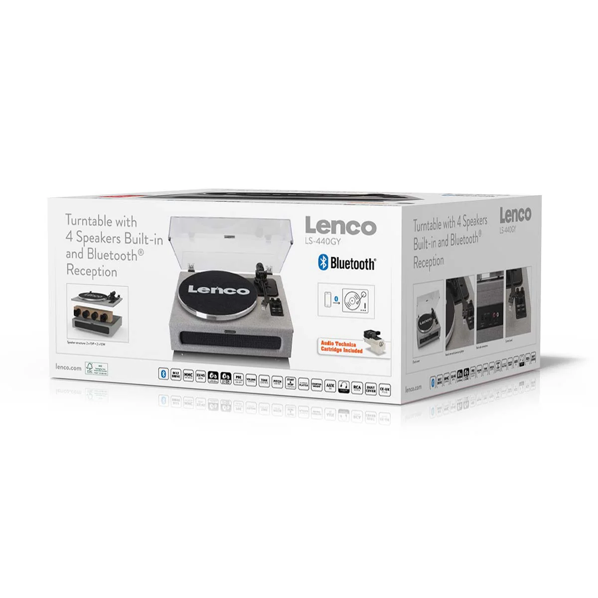 LENCO LS-440GY - Platenspeler met 4 ingebouwde Luidsprekers - Stof - Grijs - Image 21
