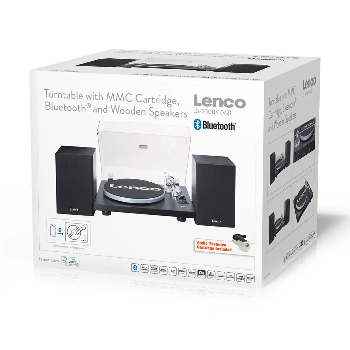 LENCO LS-500BK - Platenspeler met ingebouwde versterker en Bluetooth® plus 2 externe speakers - Zwart - Image 15