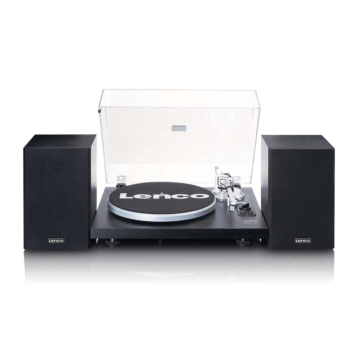 LENCO LS-500BK - Platenspeler met ingebouwde versterker en Bluetooth® plus 2 externe speakers - Zwart - Image 4