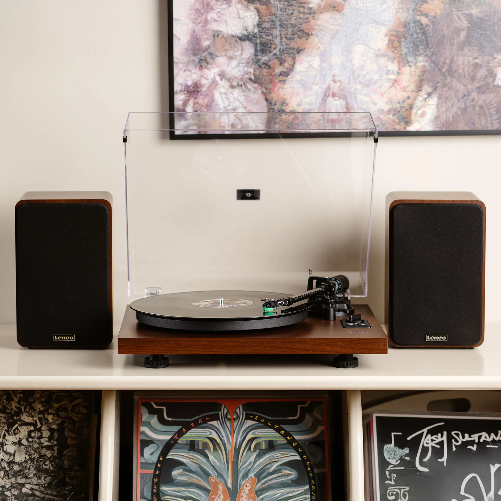 LENCO LS-600WA - Platenspeler met ingebouwde versterker en Bluetooth® plus 2 externe speakers - Walnoot - Image 26