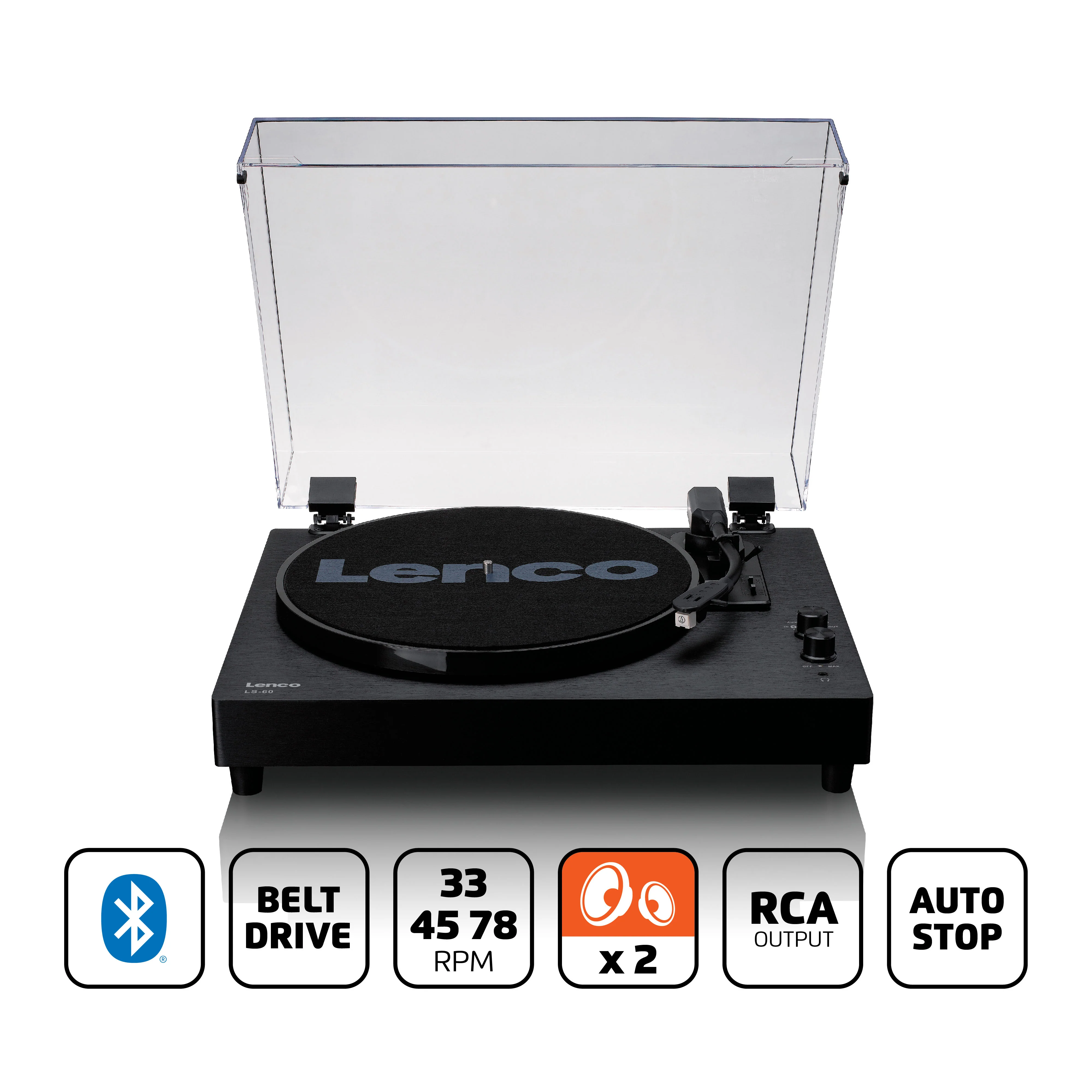 Lenco LS-60BK - Houten platenspeler met Bluetooth en ingebouwde speakers - Zwart - Image 14