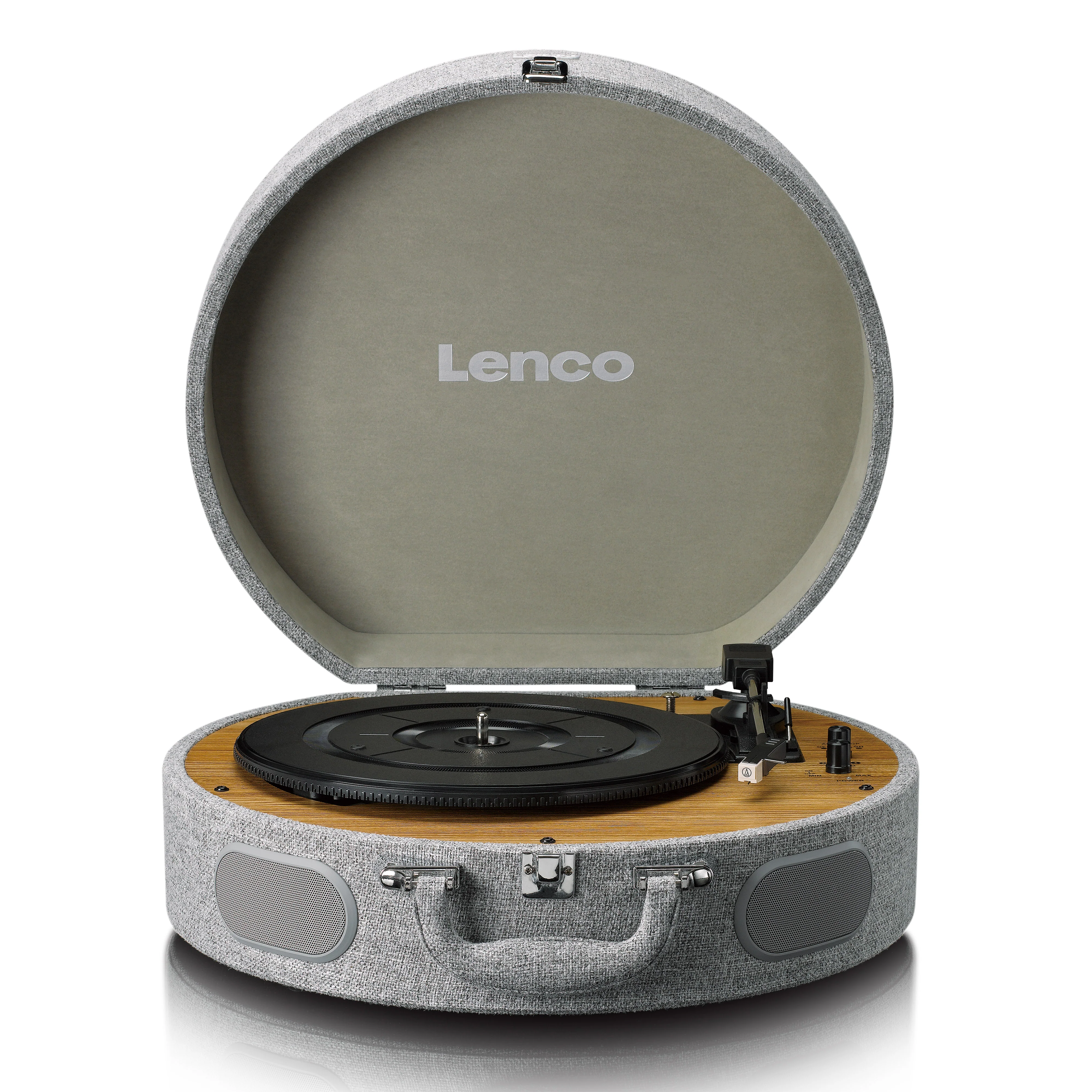 LENCO LS-66GY - Houten retro platenspeler met ingebouwde speakers, Bluetooth® en AT3600L cartridge - Grijs - Image 3