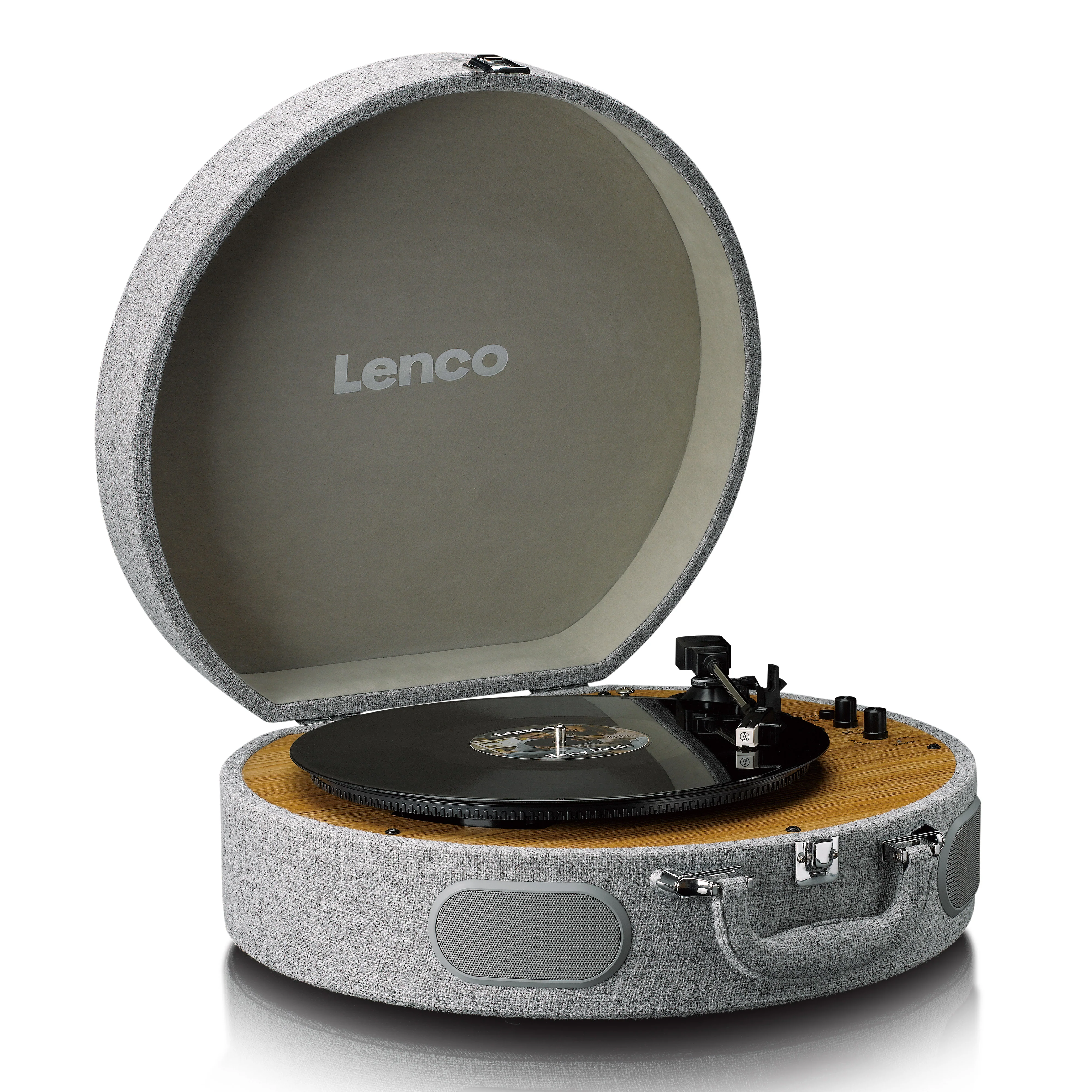 LENCO LS-66GY - Houten retro platenspeler met ingebouwde speakers, Bluetooth® en AT3600L cartridge - Grijs - Image 7