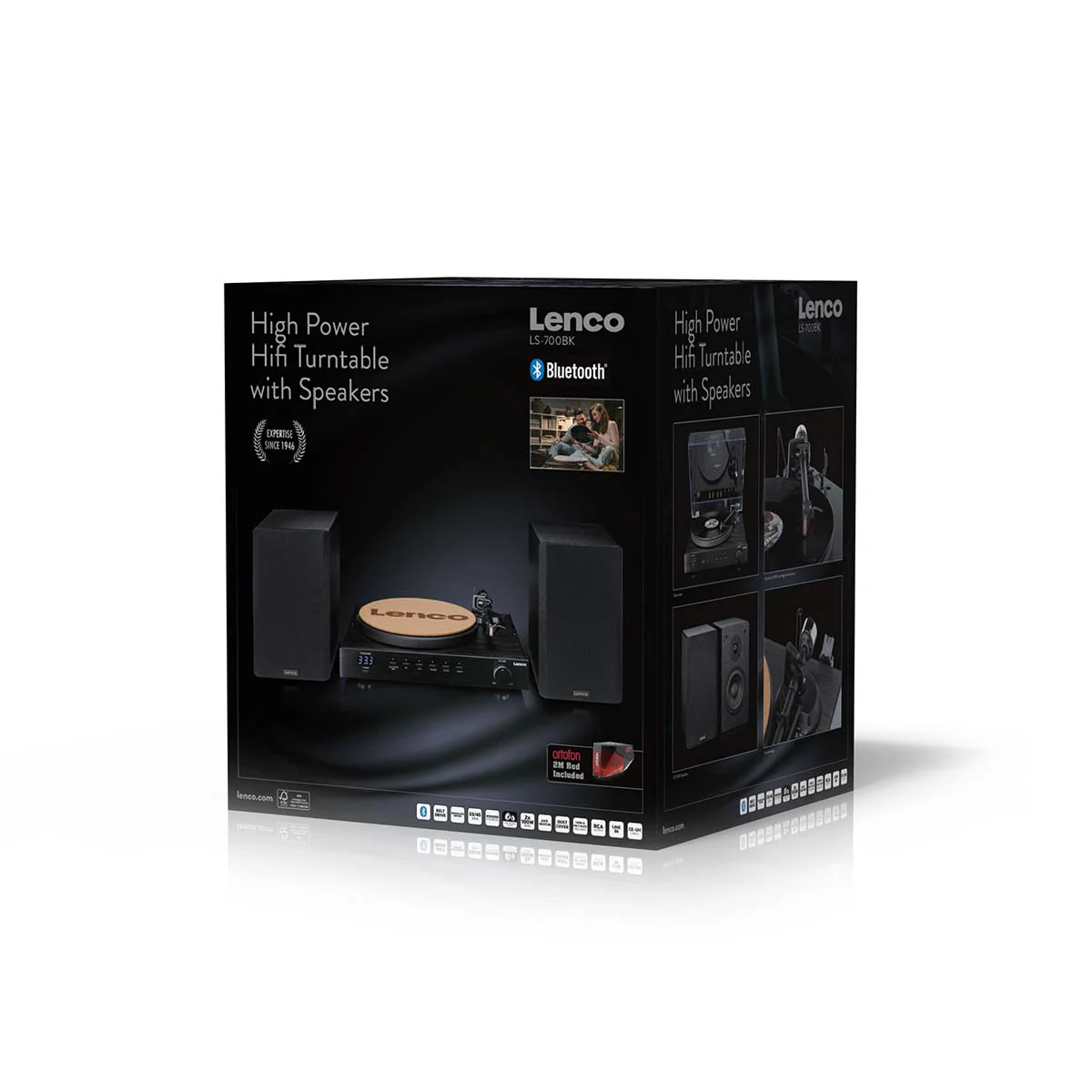LENCO LS-700BK - High power HiFi platenspeler met speakers, Bluetooth® en Ortofon 2M Red - Ingebouwde stereo versterker met 2 x 100W RMS uitgangsvermogen - Zwart - Image 20