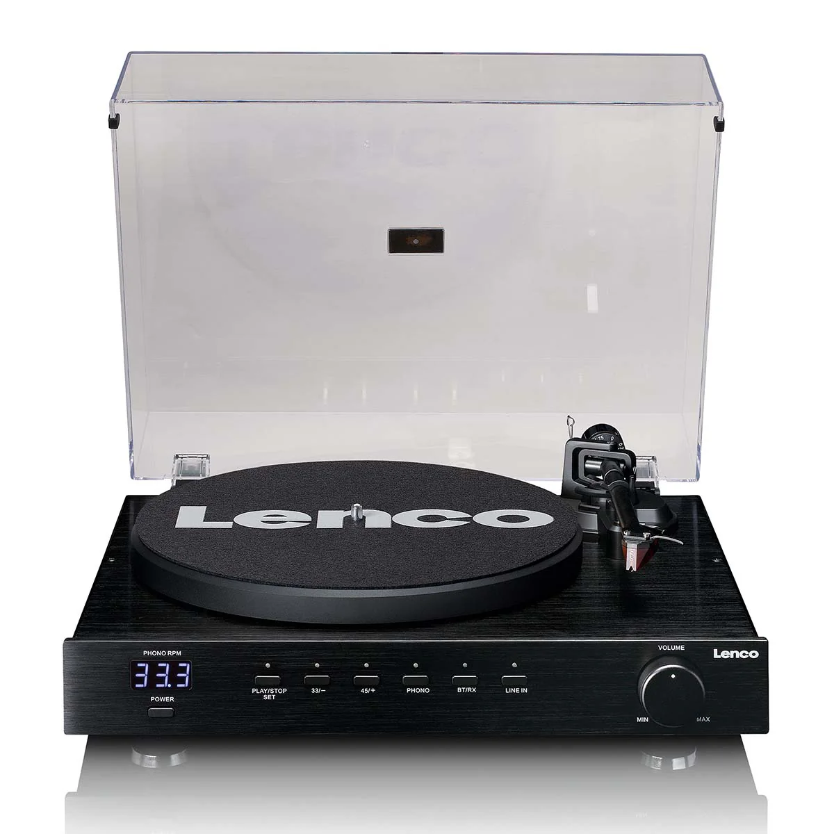 LENCO LS-700BK - High power HiFi platenspeler met speakers, Bluetooth® en Ortofon 2M Red - Ingebouwde stereo versterker met 2 x 100W RMS uitgangsvermogen - Zwart - Image 4