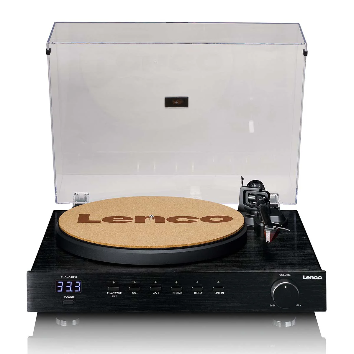 LENCO LS-700BK - High power HiFi platenspeler met speakers, Bluetooth® en Ortofon 2M Red - Ingebouwde stereo versterker met 2 x 100W RMS uitgangsvermogen - Zwart - Image 5