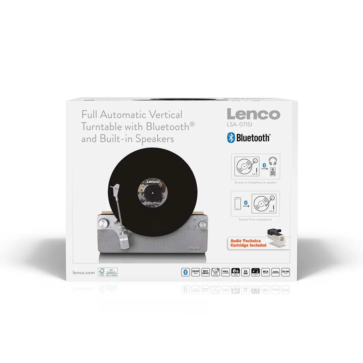 LENCO LSA-071SI - Volautomatische verticale platenspeler met ingebouwde luidsprekers en Bluetooth® - Zilver - Image 15