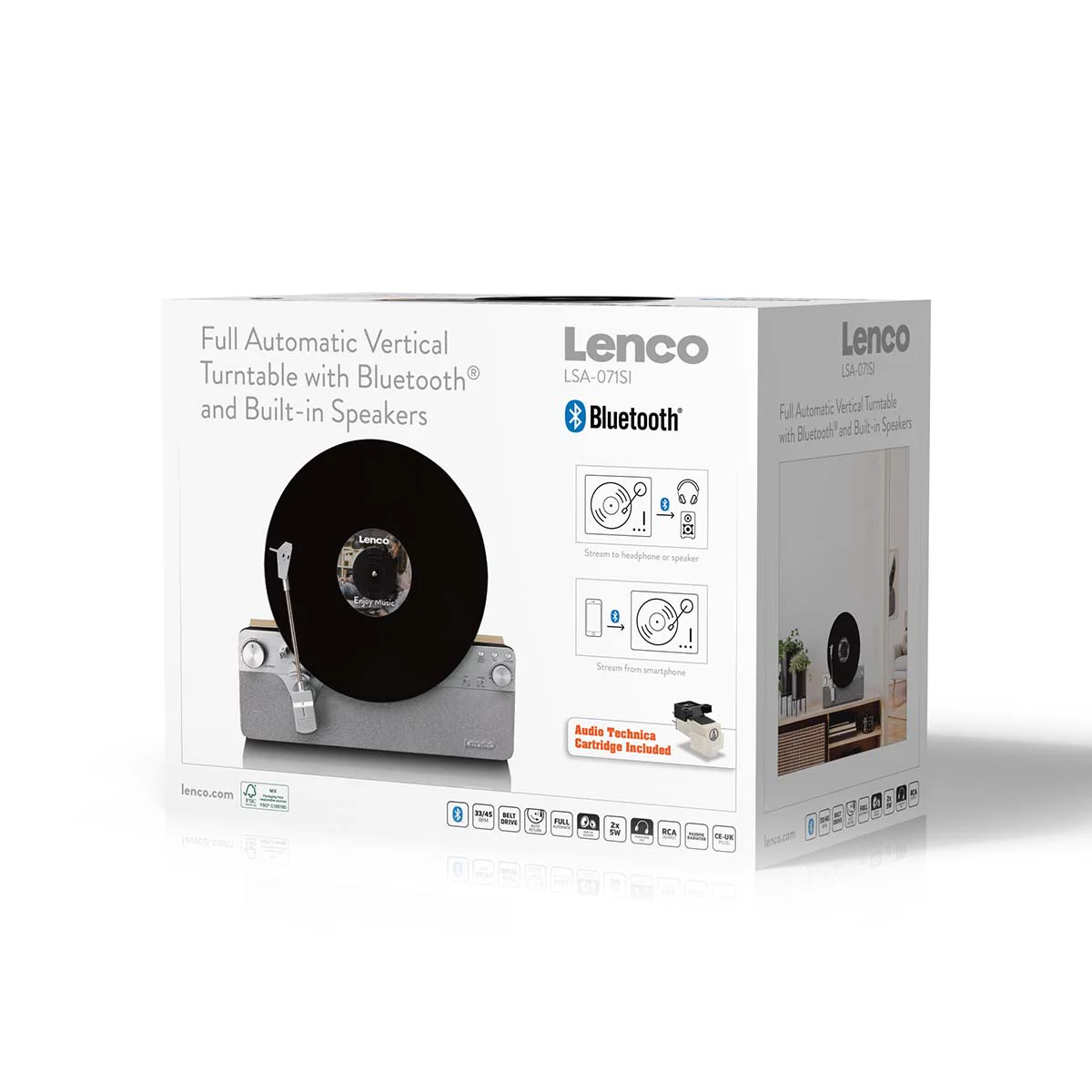 LENCO LSA-071SI - Volautomatische verticale platenspeler met ingebouwde luidsprekers en Bluetooth® - Zilver - Image 16