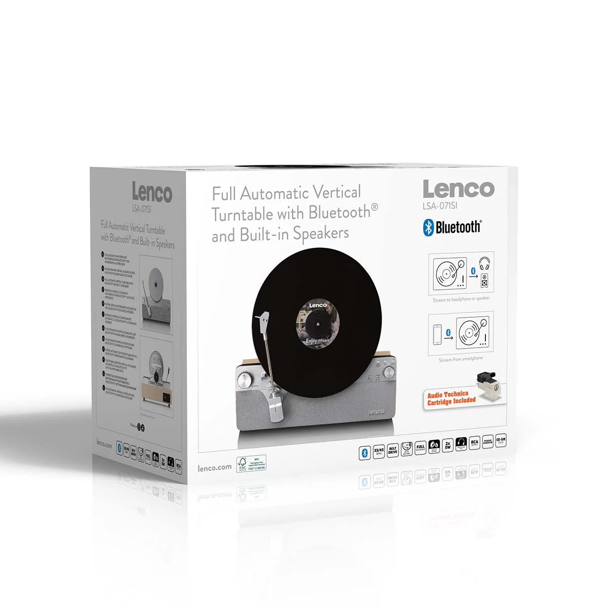 LENCO LSA-071SI - Volautomatische verticale platenspeler met ingebouwde luidsprekers en Bluetooth® - Zilver - Image 17