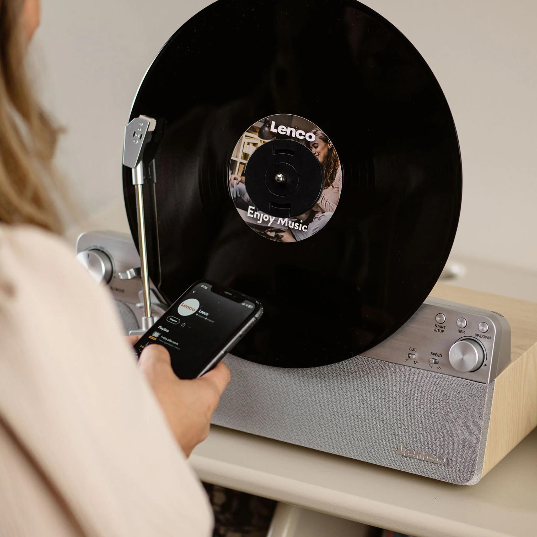LENCO LSA-071SI - Volautomatische verticale platenspeler met ingebouwde luidsprekers en Bluetooth® - Zilver - Image 19
