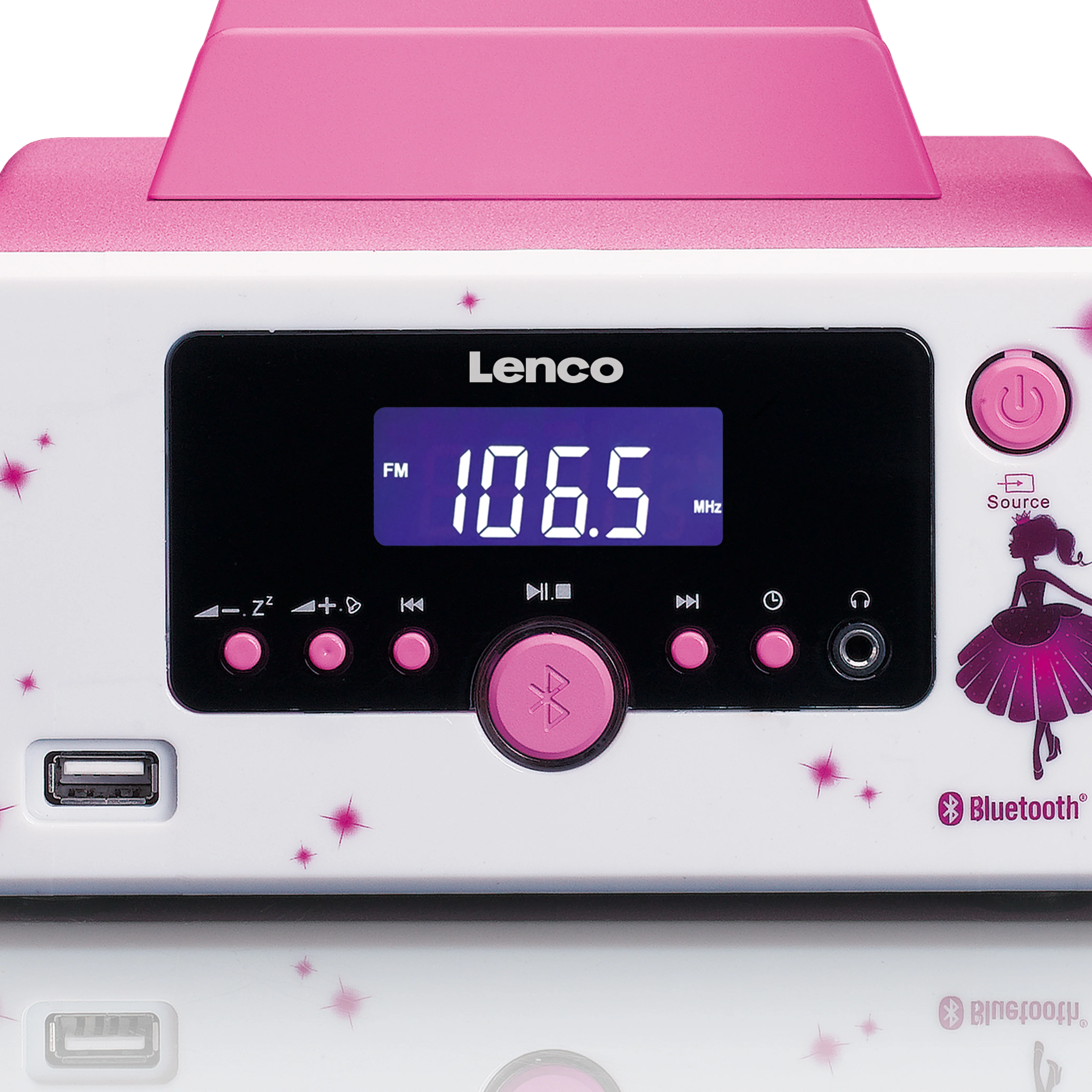 LENCO MC-020 Princess - Micro-set met FM Radio, Bluetooth®, USB en AUX ingang - Princes - Image 6