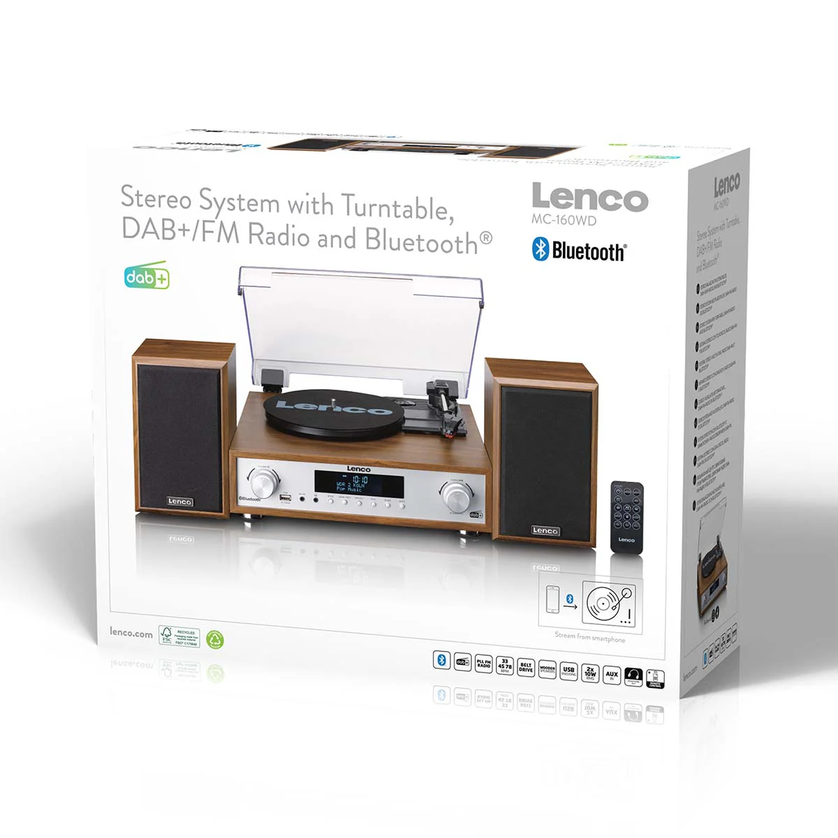 LENCO MC-160WD - HiFi Stereo set met platenspeler, DAB+/FM-radio en Bluetooth® - Hout - Image 13