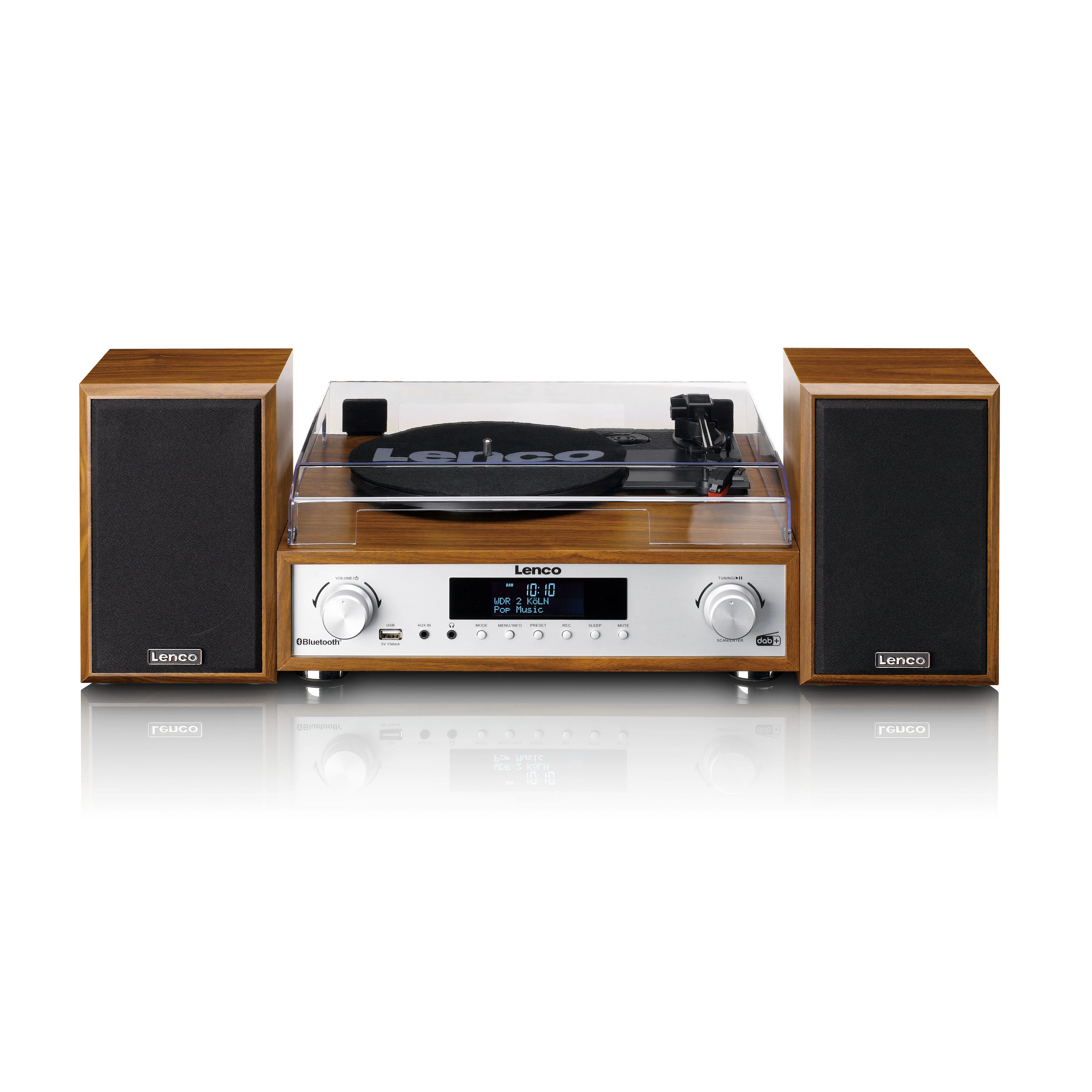 LENCO MC-160WD - HiFi Stereo set met platenspeler, DAB+/FM-radio en Bluetooth® - Hout - Image 2