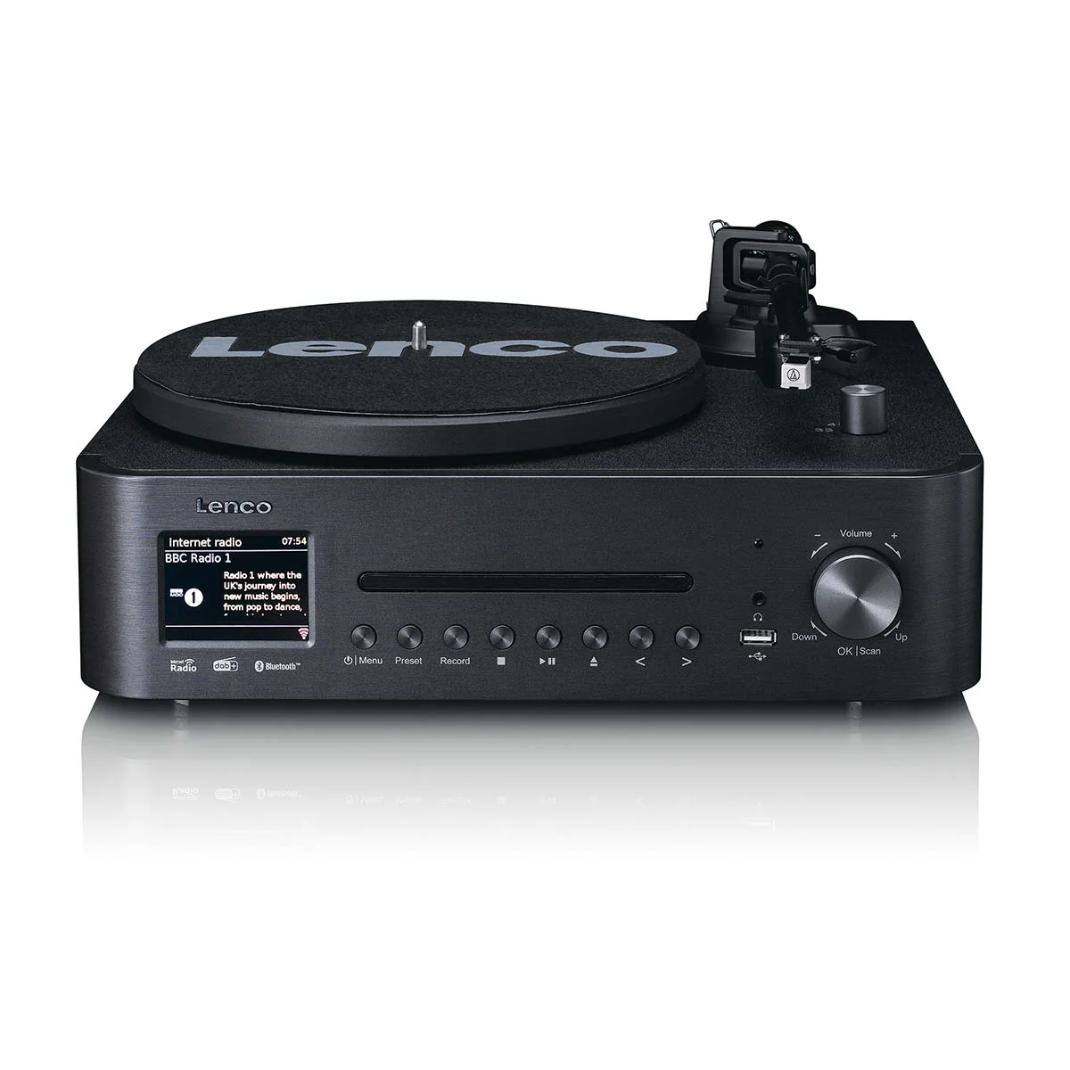 LENCO MC-760BK - Hifi Stereoset met platenspeler en speakers - Internet radio, DAB+, FM, Bluetooth®, CD/MP3-speler - Zwart - Image 3