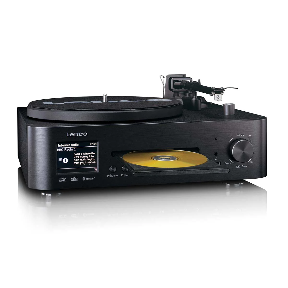 LENCO MC-760BK - Hifi Stereoset met platenspeler en speakers - Internet radio, DAB+, FM, Bluetooth®, CD/MP3-speler - Zwart - Image 9