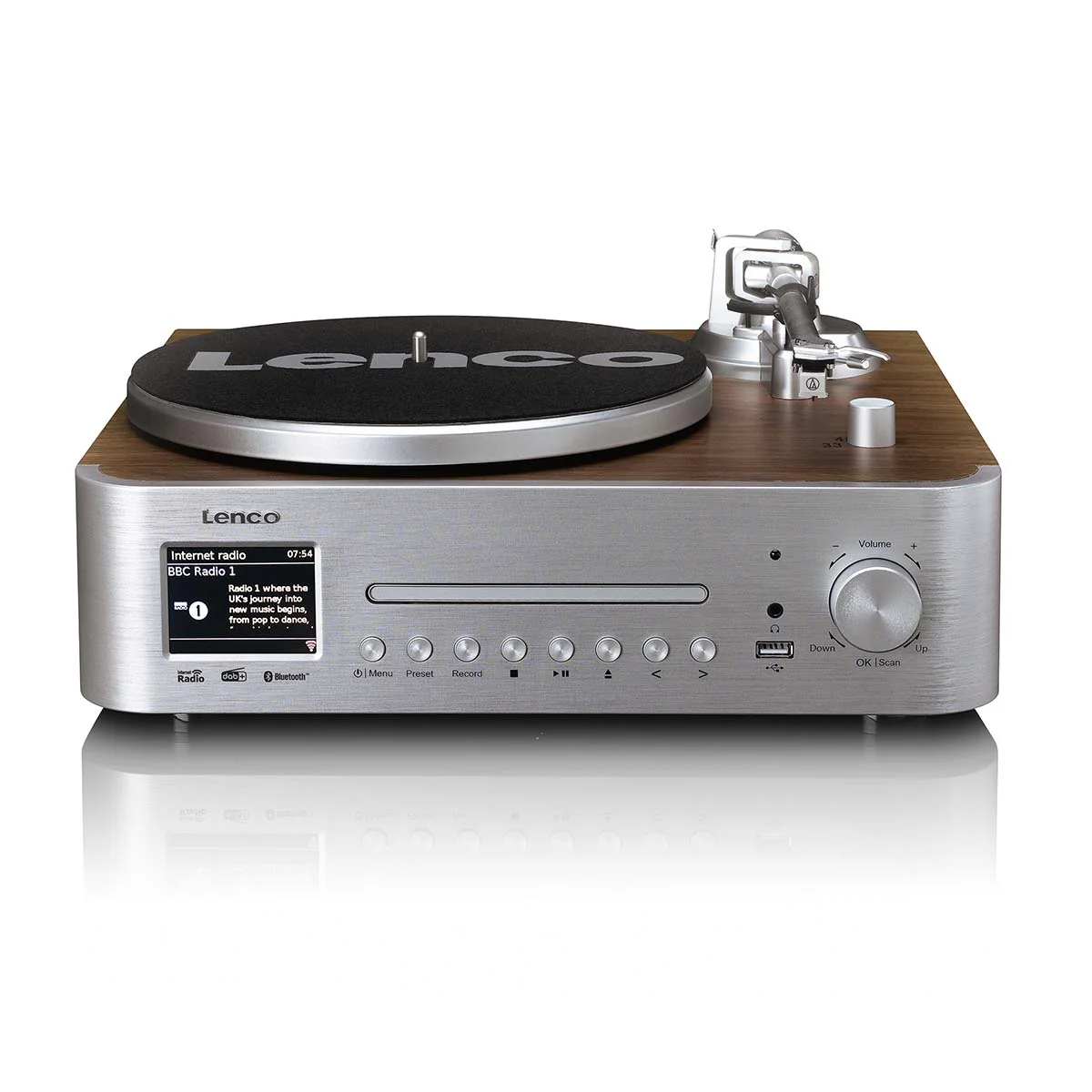 LENCO MC-860WDSI - Hifi Stereoset met platenspeler en speakers - Internet radio, DAB+, FM, Bluetooth®, CD/MP3-speler - Hout/zilver - Image 3