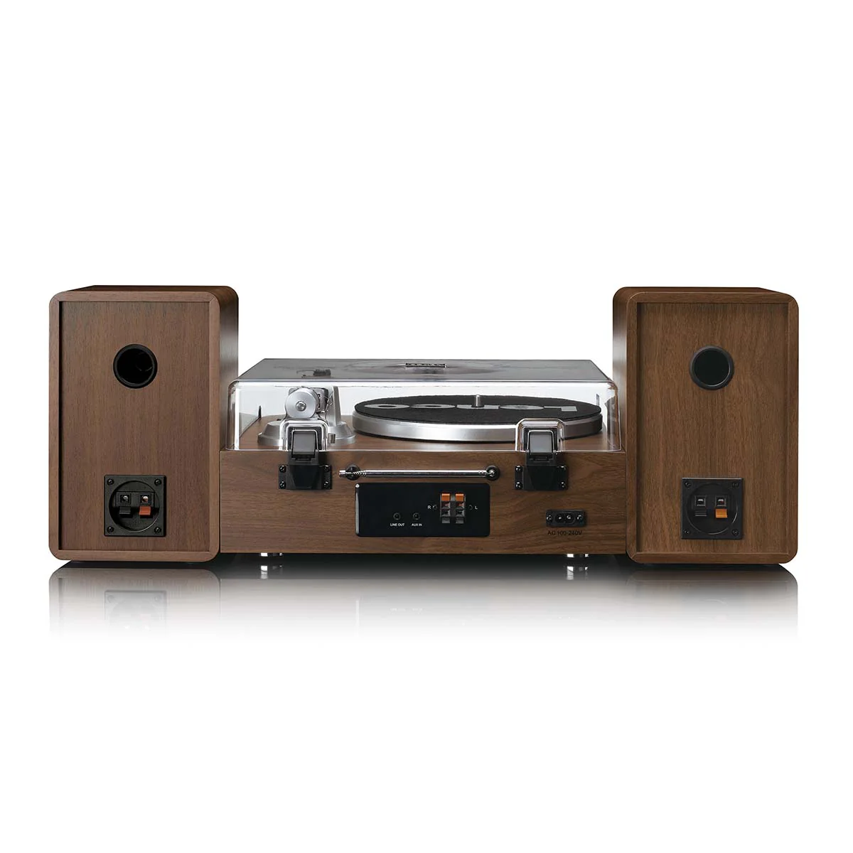 LENCO MC-860WDSI - Hifi Stereoset met platenspeler en speakers - Internet radio, DAB+, FM, Bluetooth®, CD/MP3-speler - Hout/zilver - Image 4
