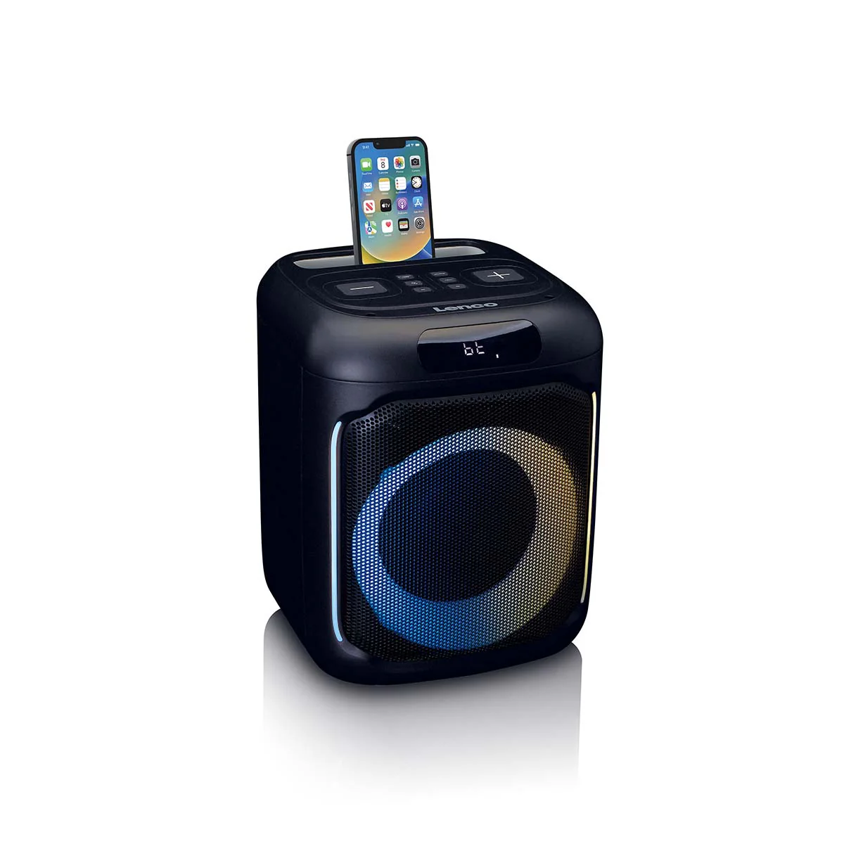 LENCO PA-101BK - Bluetooth® Party Speaker met LED-lichteffecten - 100W RMS, USB, 14 uur batterijduur - Zwart - Image 8