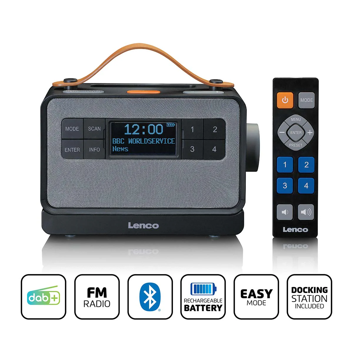 LENCO PDR-065BK - Draagbare FM/DAB+ radio met grote knoppen en "Easy Mode" functie, zwart - Image 13