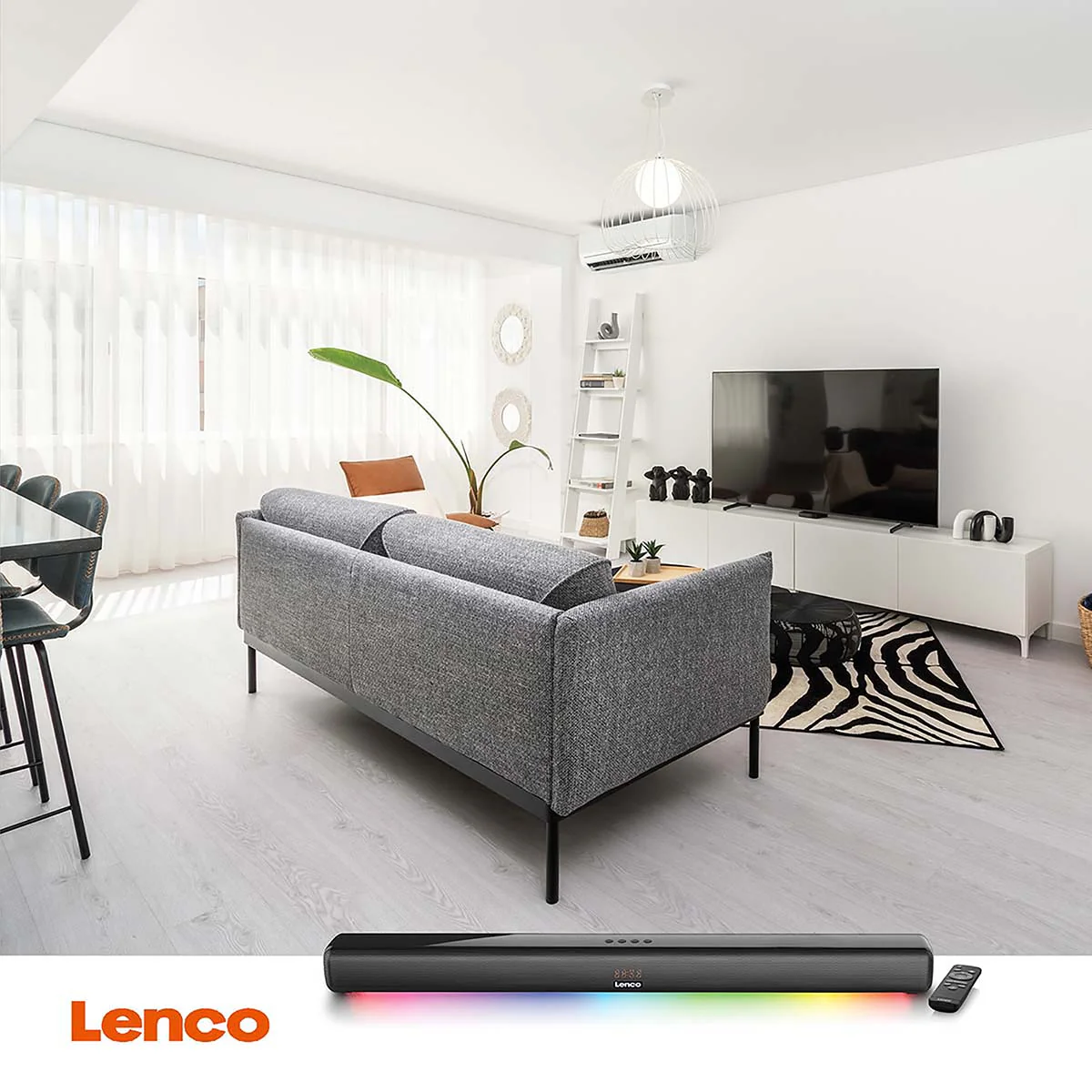 LENCO SB-042LEDBK - 85cm Bluetooth® soundbar met HDMI (ARC) en LED verlichting - Zwart - Image 12
