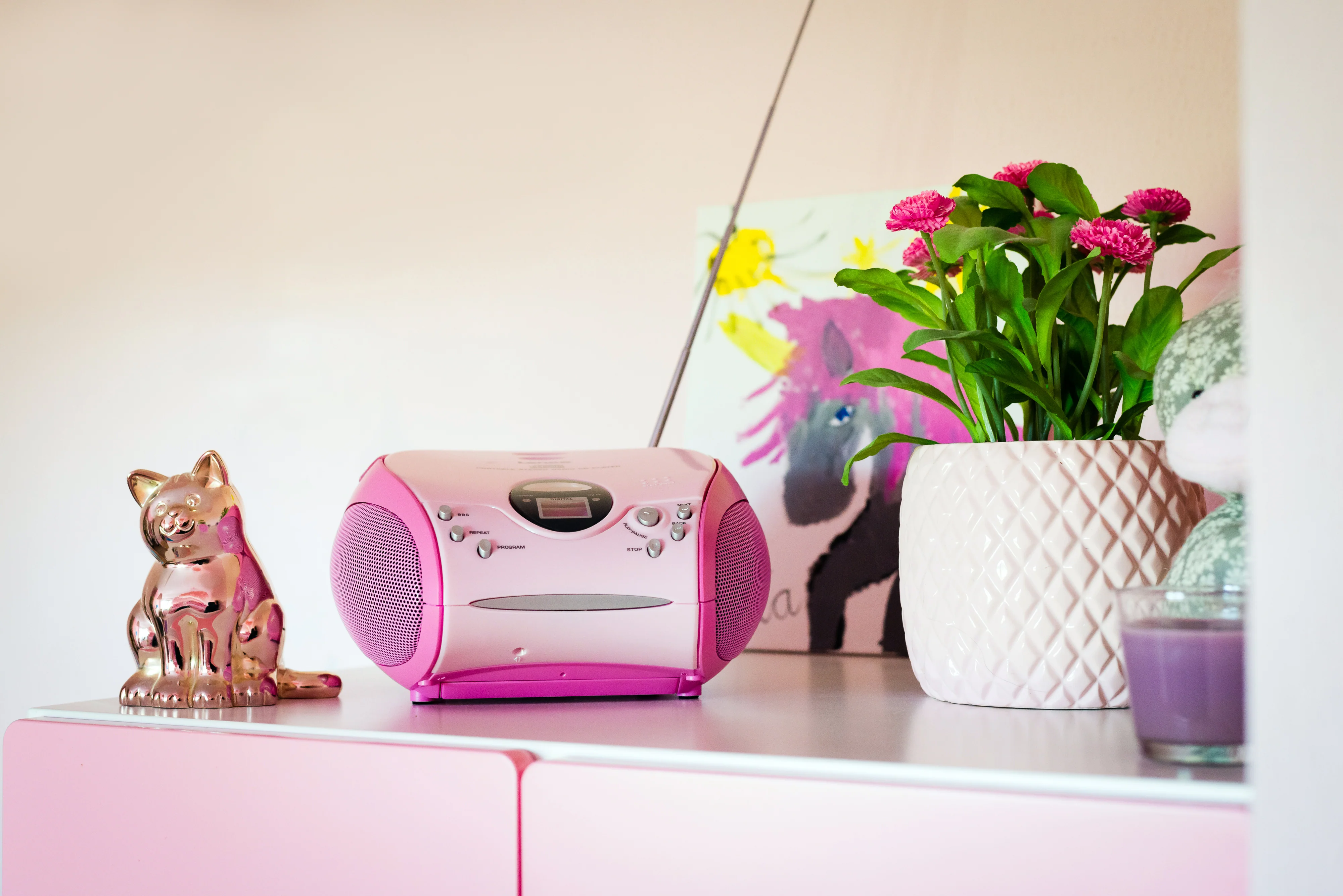 LENCO SCD-24 Pink - Draagbare stereo FM radio met CD-speler - Roze - Image 15