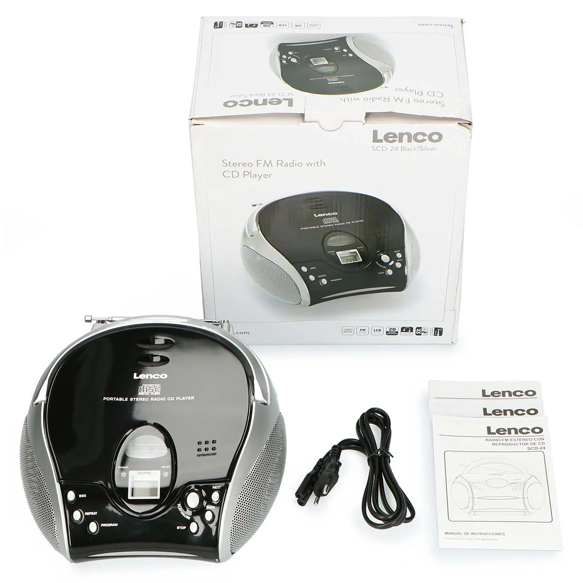 LENCO SCD-24 Black/Silver - Draagbare stereo FM radio met CD-speler - Zwart/zilver - Image 18