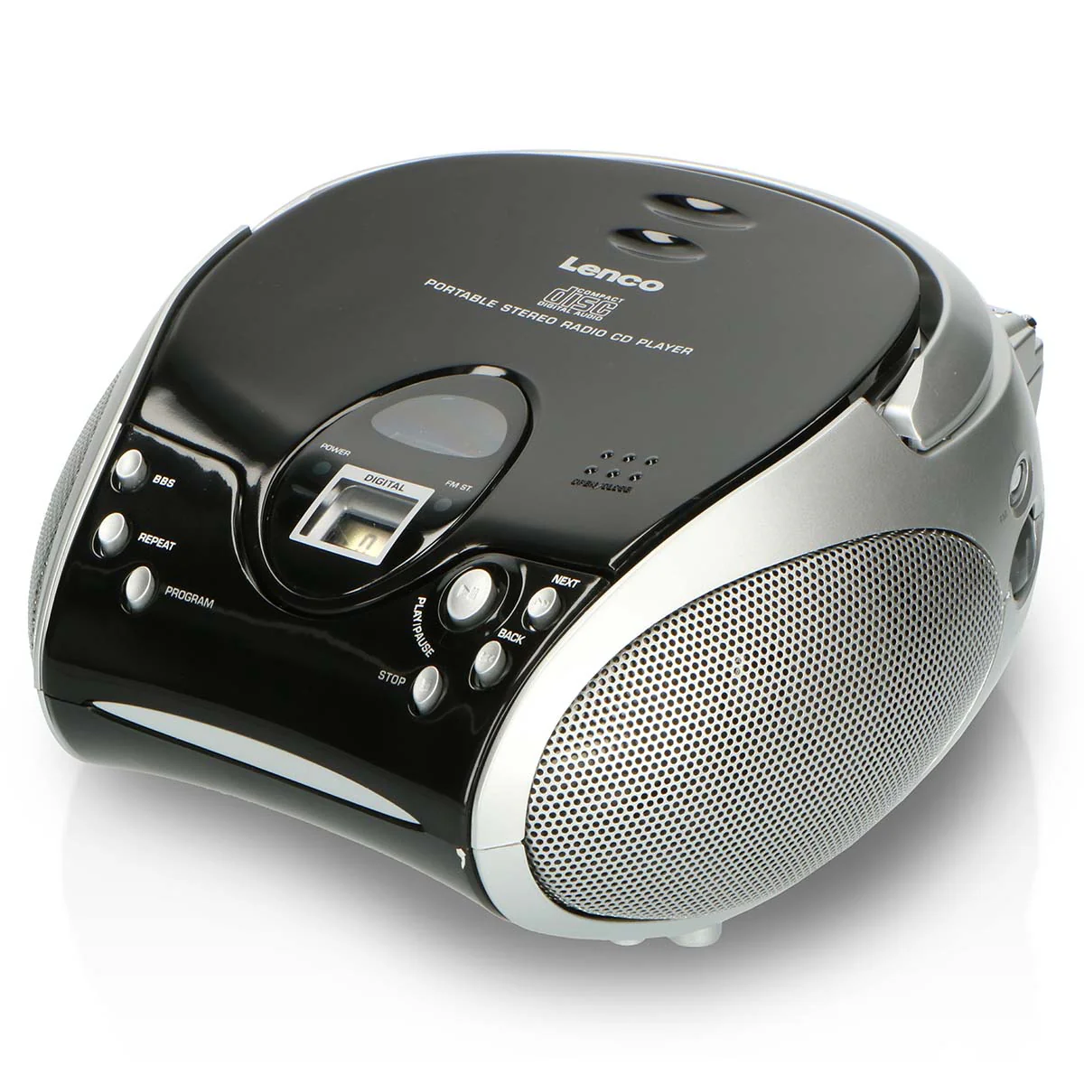 LENCO SCD-24 Black/Silver - Draagbare stereo FM radio met CD-speler - Zwart/zilver - Image 4