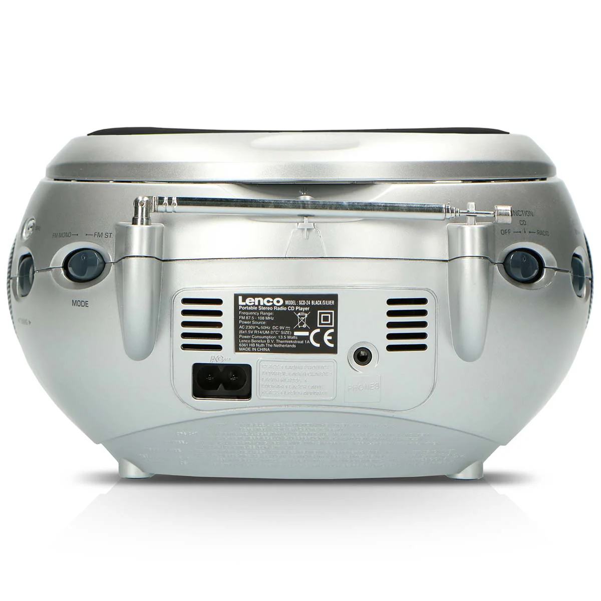 LENCO SCD-24 Black/Silver - Draagbare stereo FM radio met CD-speler - Zwart/zilver - Image 7