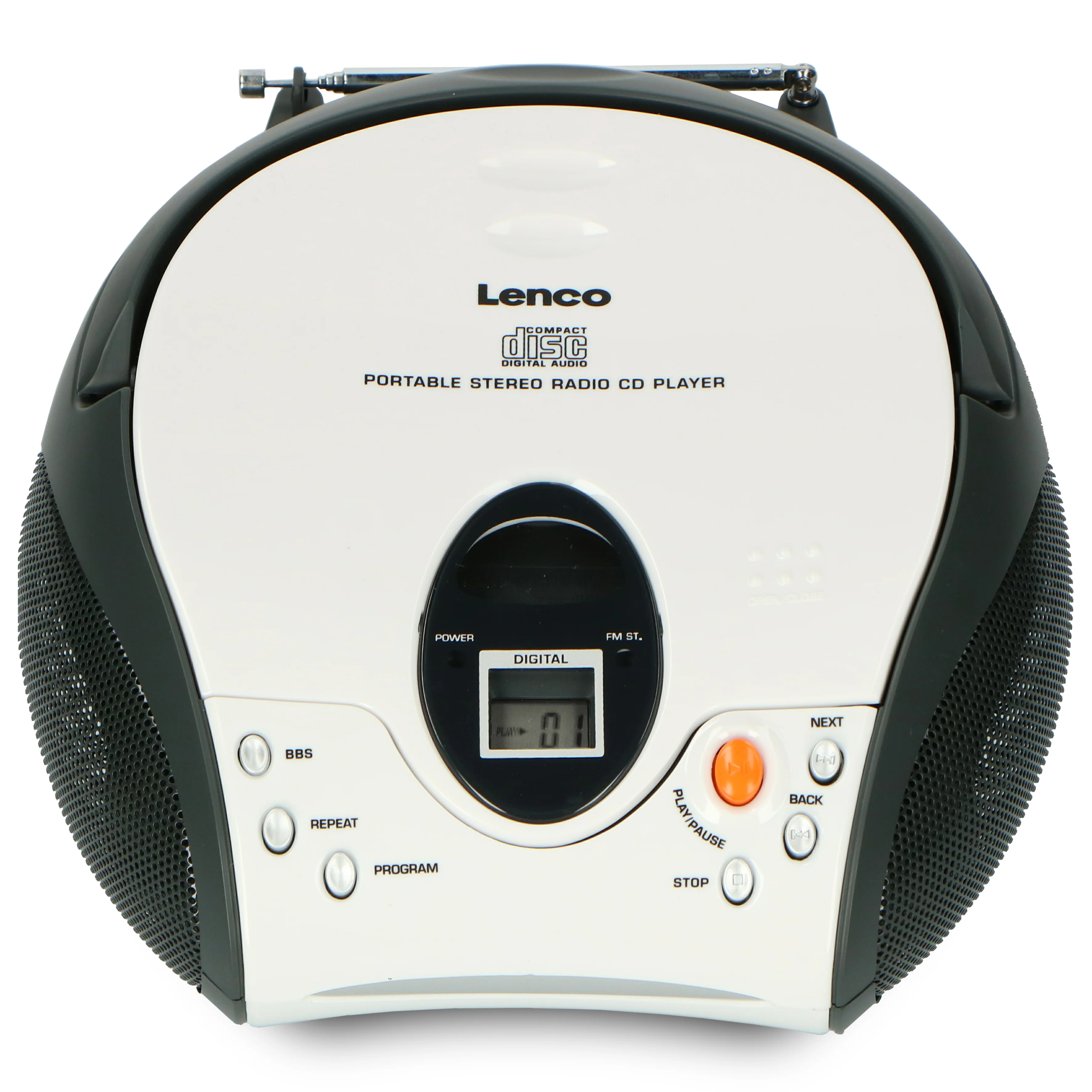 LENCO SCD-24 white - Draagbare stereo FM radio met CD-speler - Wit - Image 3