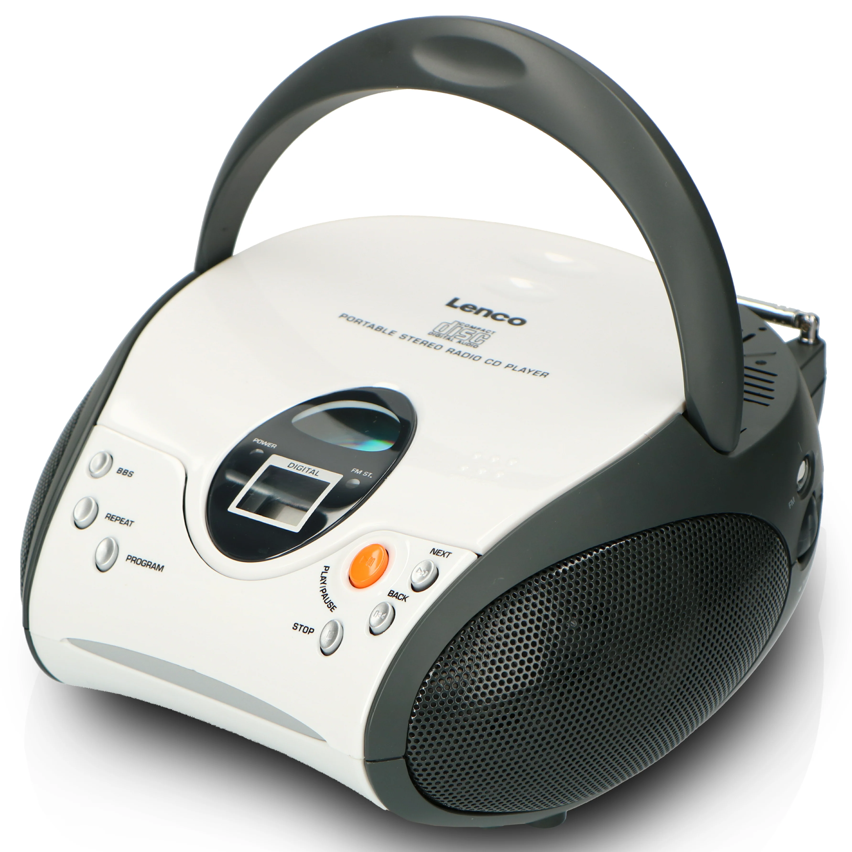 LENCO SCD-24 white - Draagbare stereo FM radio met CD-speler - Wit - Image 4