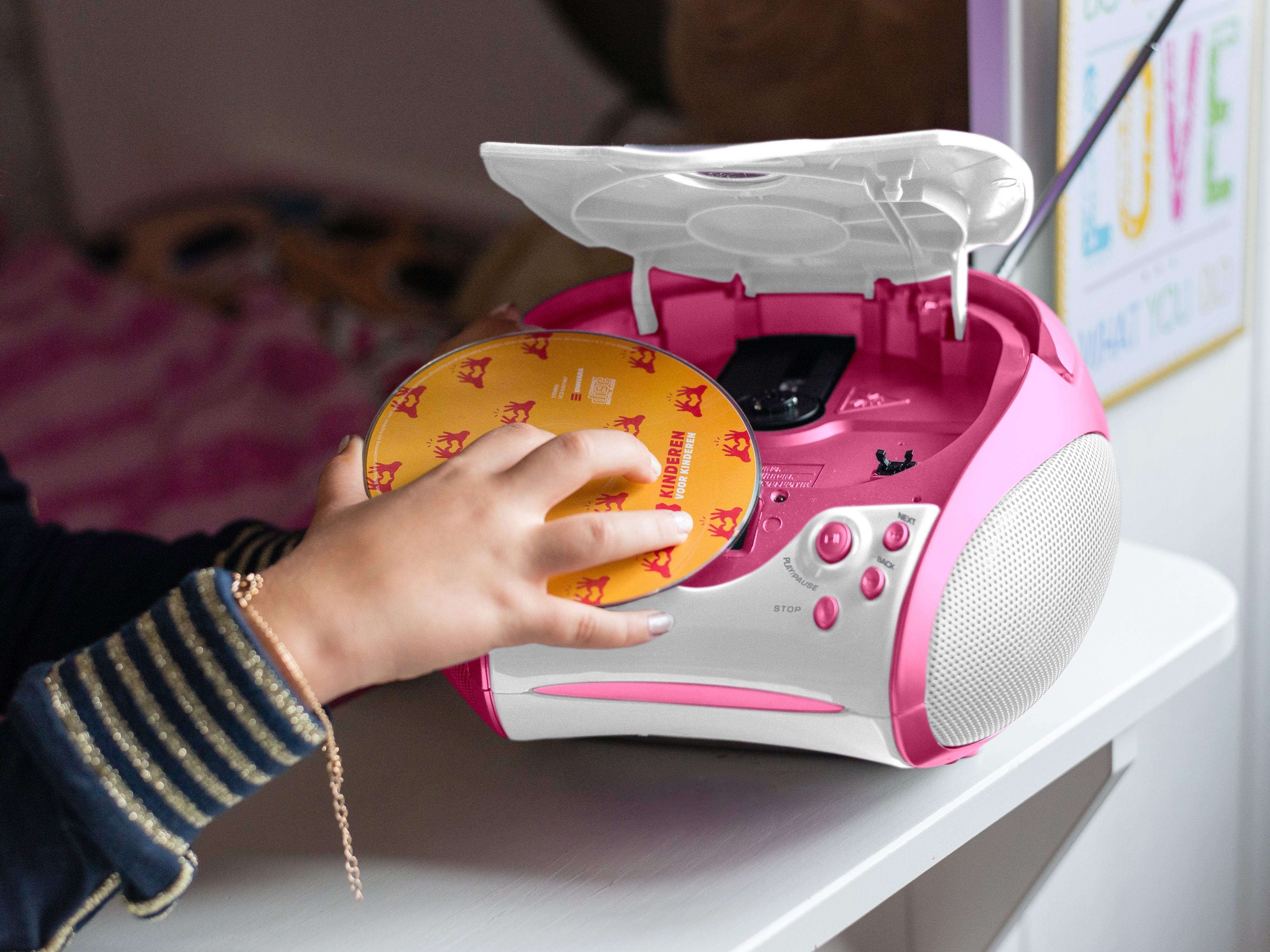 LENCO SCD-24PK kids - Draagbare stereo FM radio met CD-speler - Roze - Image 17