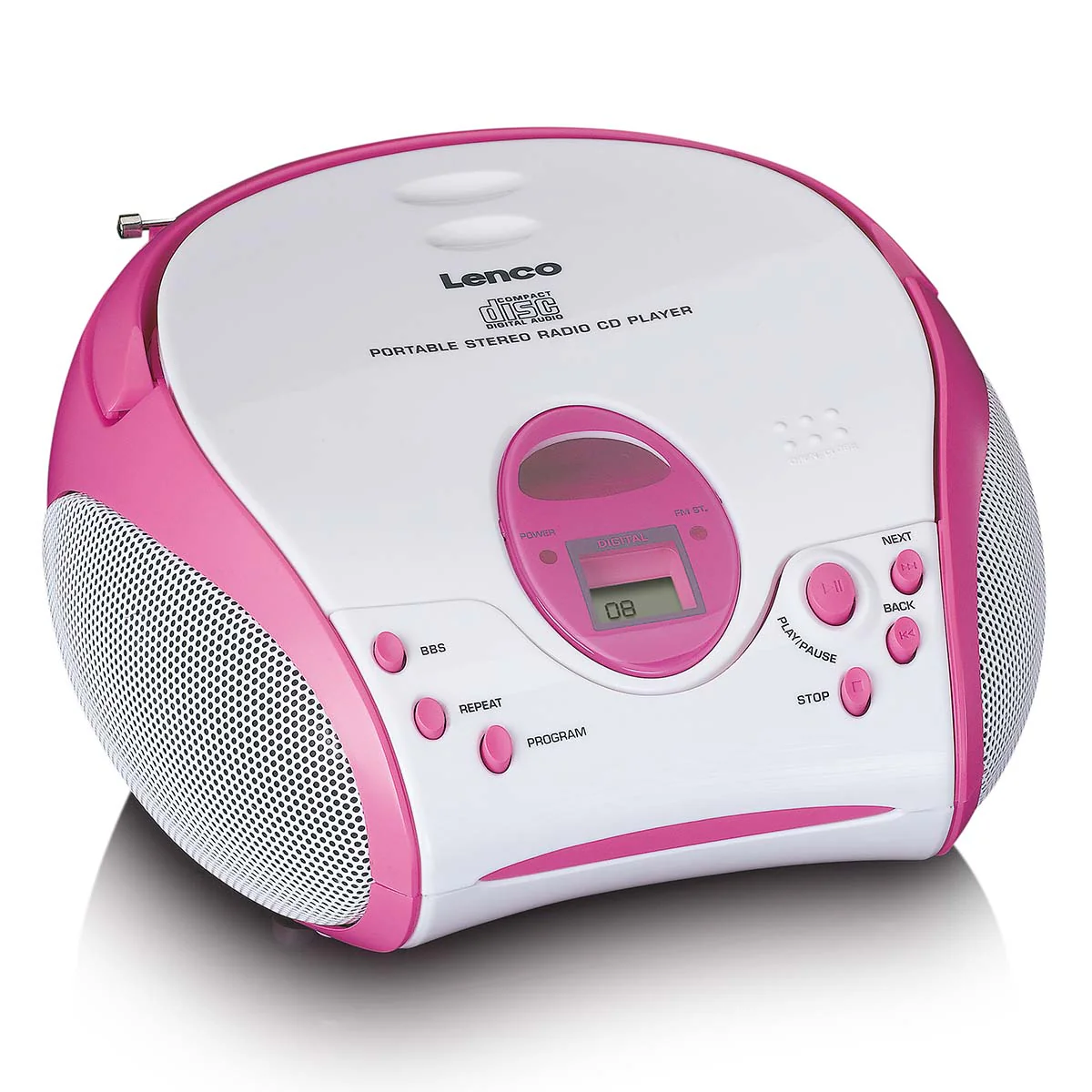 LENCO SCD-24PK kids - Draagbare stereo FM radio met CD-speler - Roze - Image 7