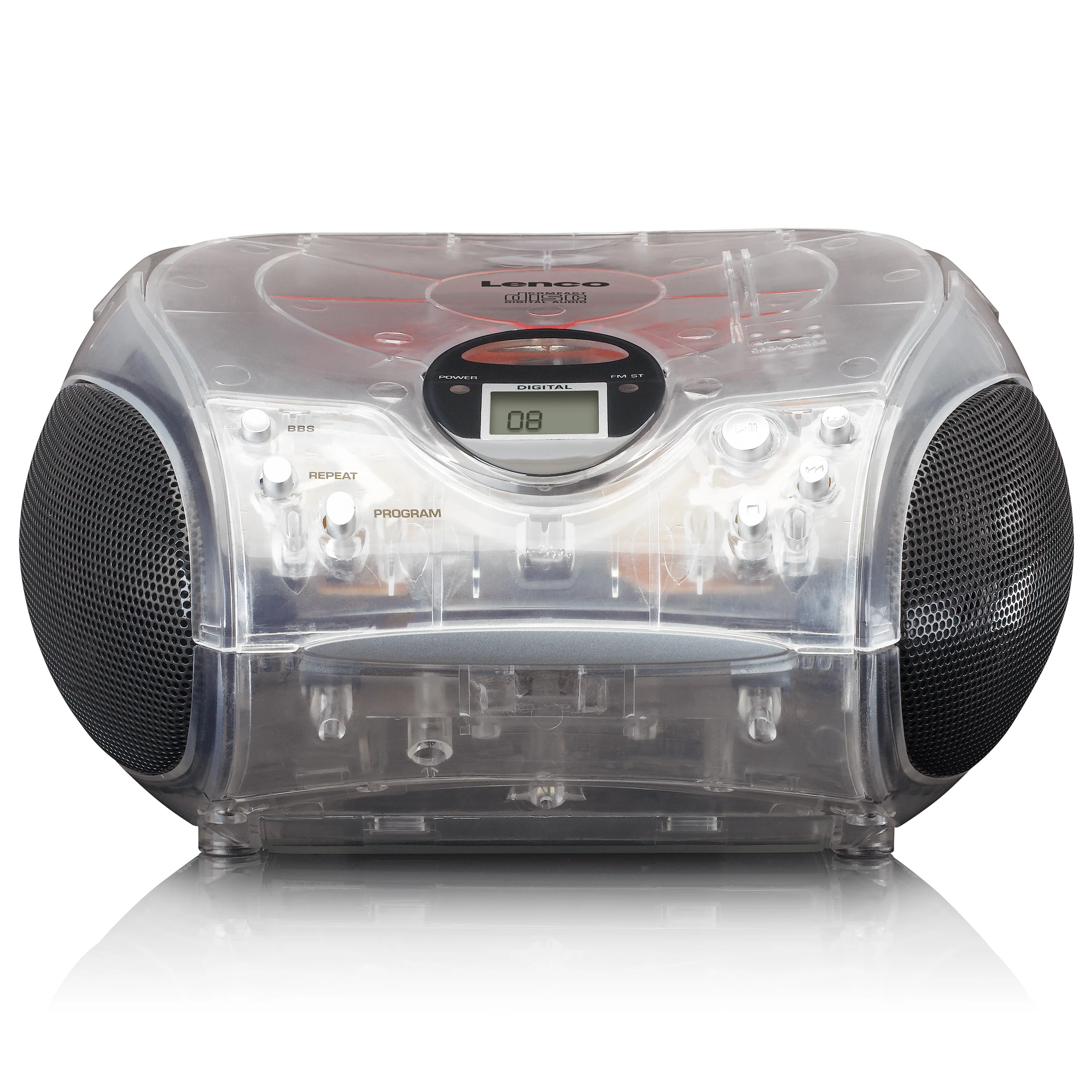 LENCO SCD-24TR - Draagbare stereo FM radio met CD-speler - Transparant - Image 4