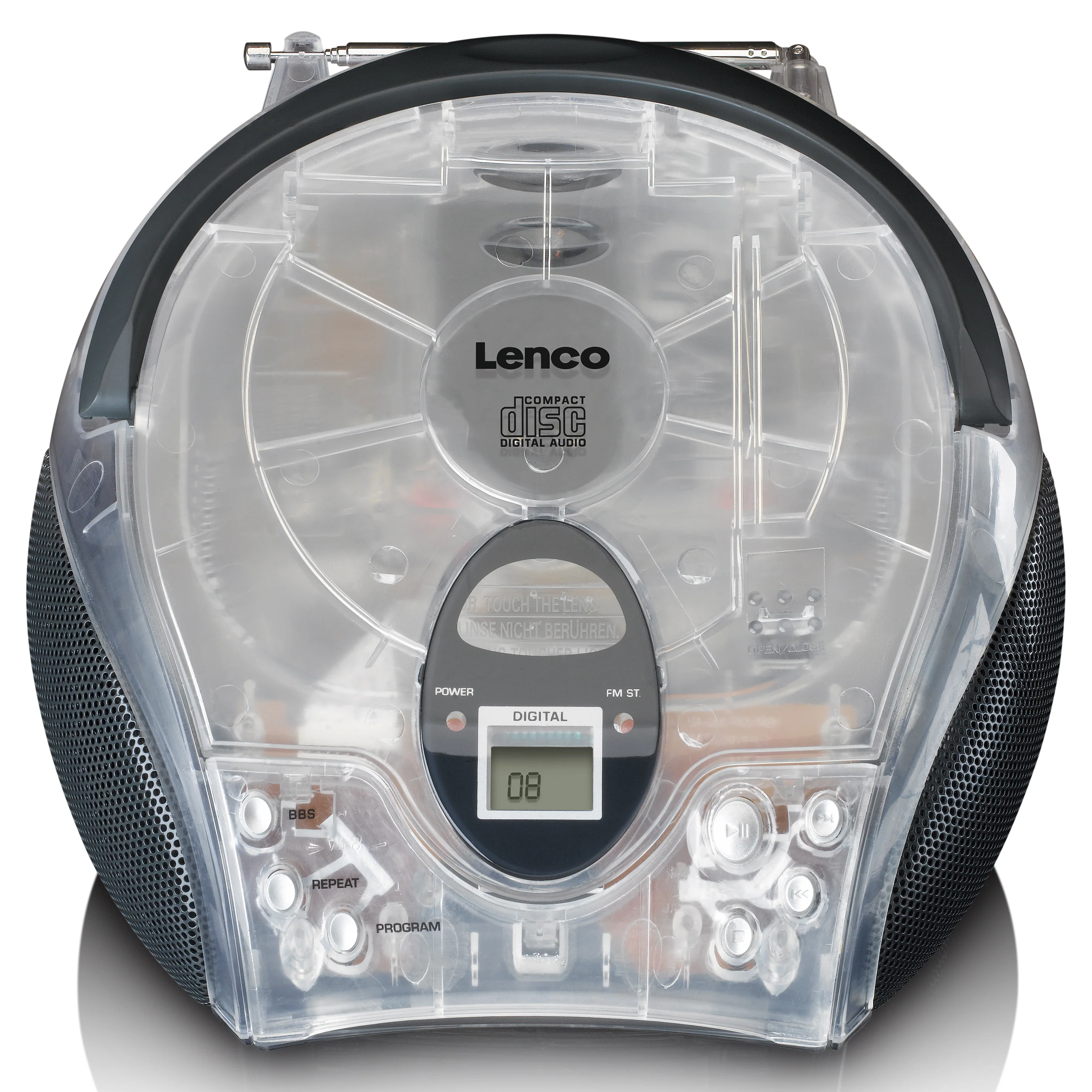 LENCO SCD-24TR - Draagbare stereo FM radio met CD-speler - Transparant - Image 5