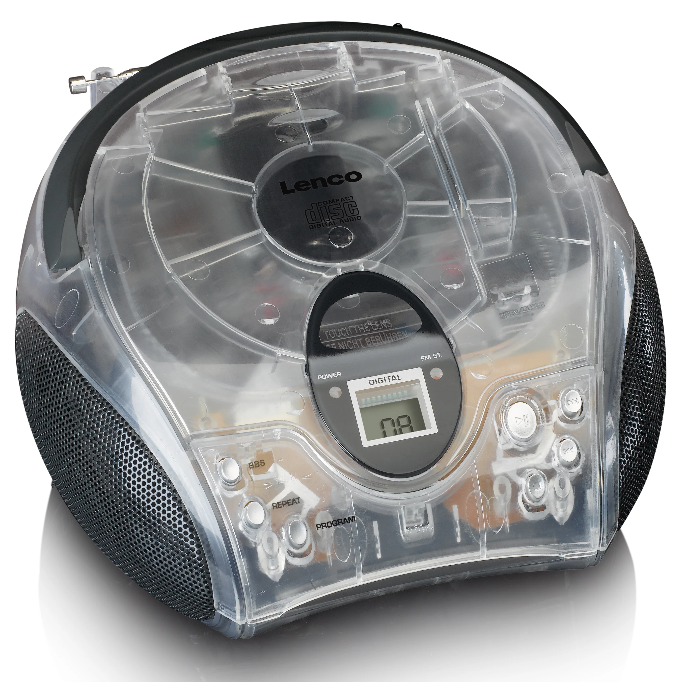LENCO SCD-24TR - Draagbare stereo FM radio met CD-speler - Transparant - Image 7