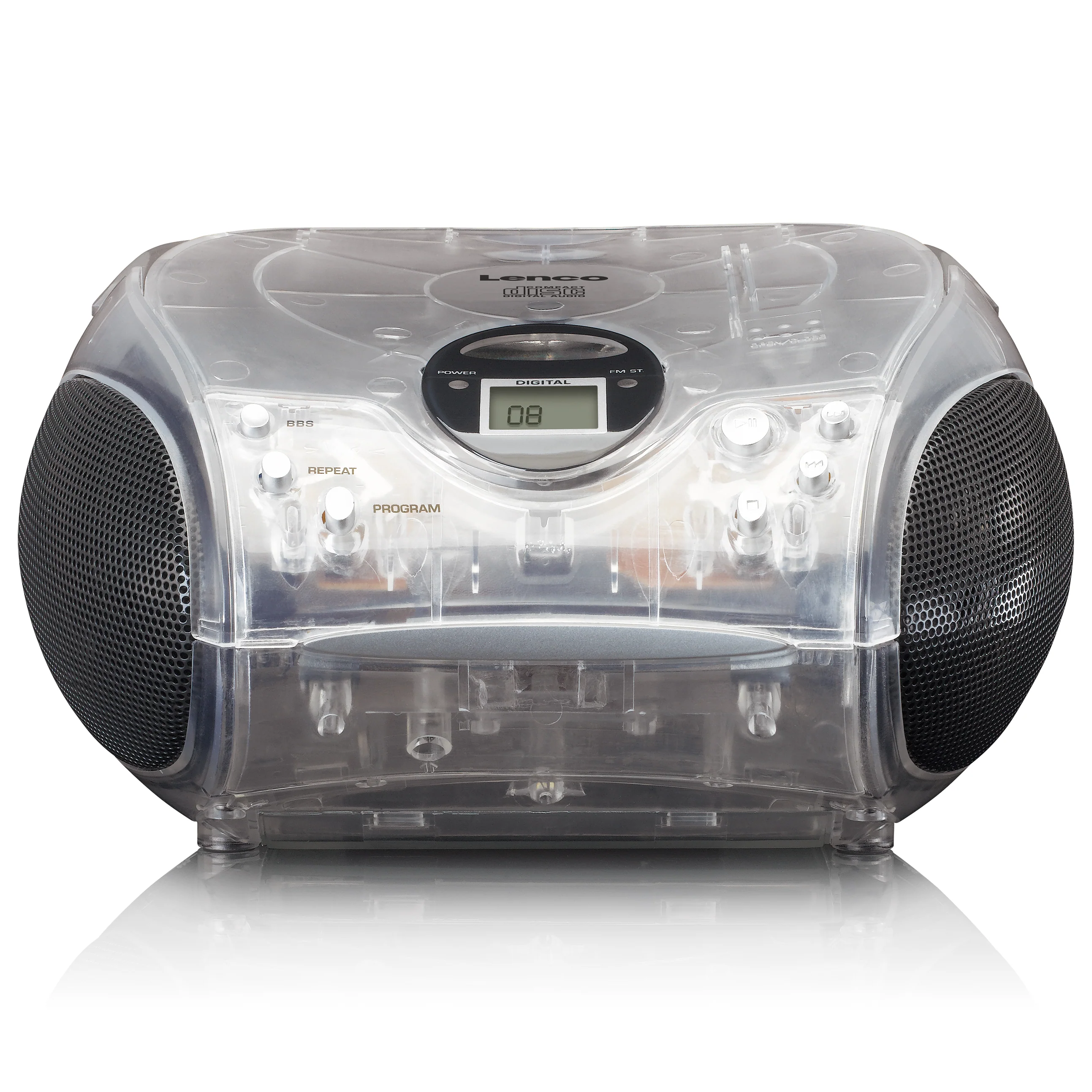 LENCO SCD-24TR - Draagbare stereo FM radio met CD-speler - Transparant - Image 9