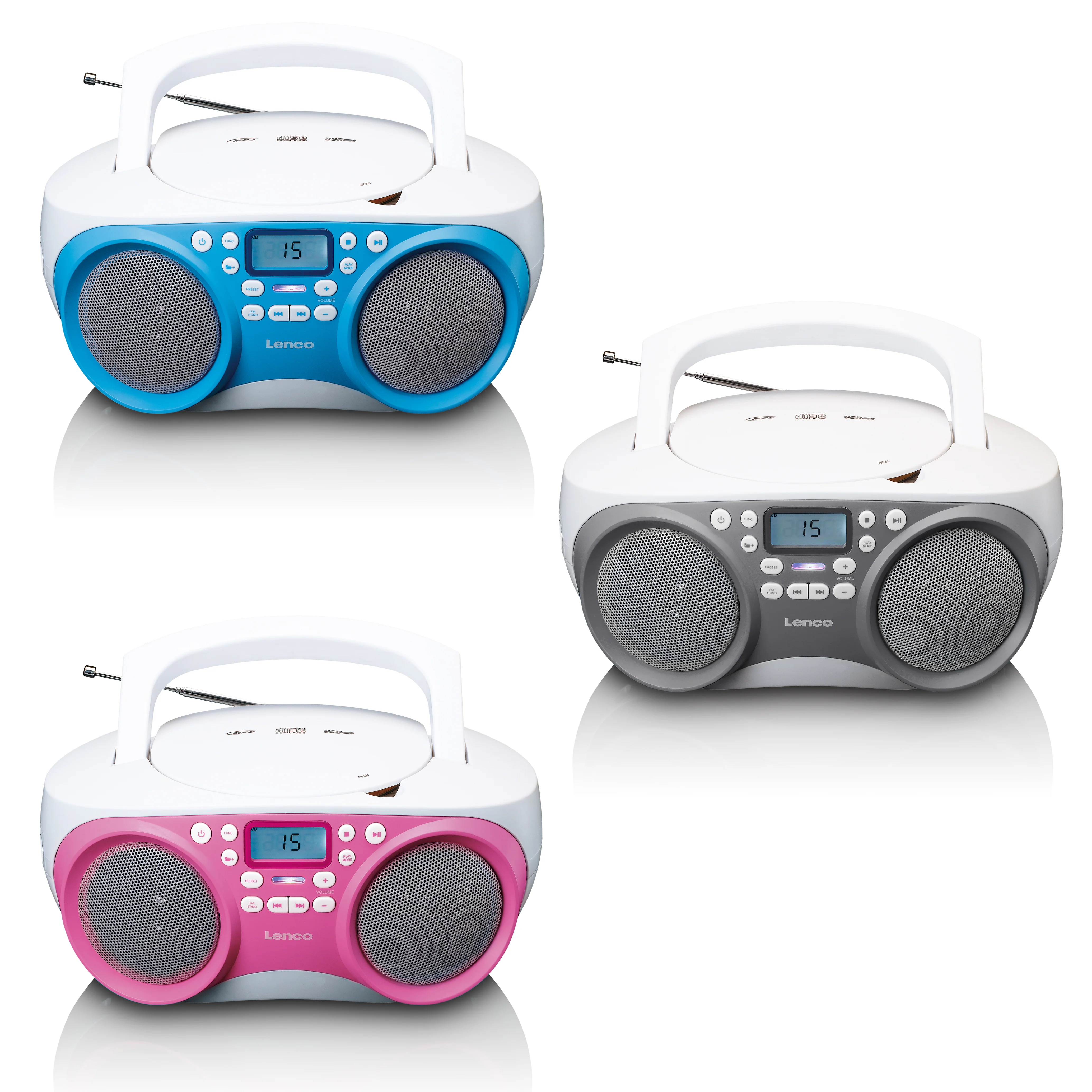 LENCO SCD-301PK - Draagbare FM Radio/CD/MP3 en USB speler - Roze - Image 3