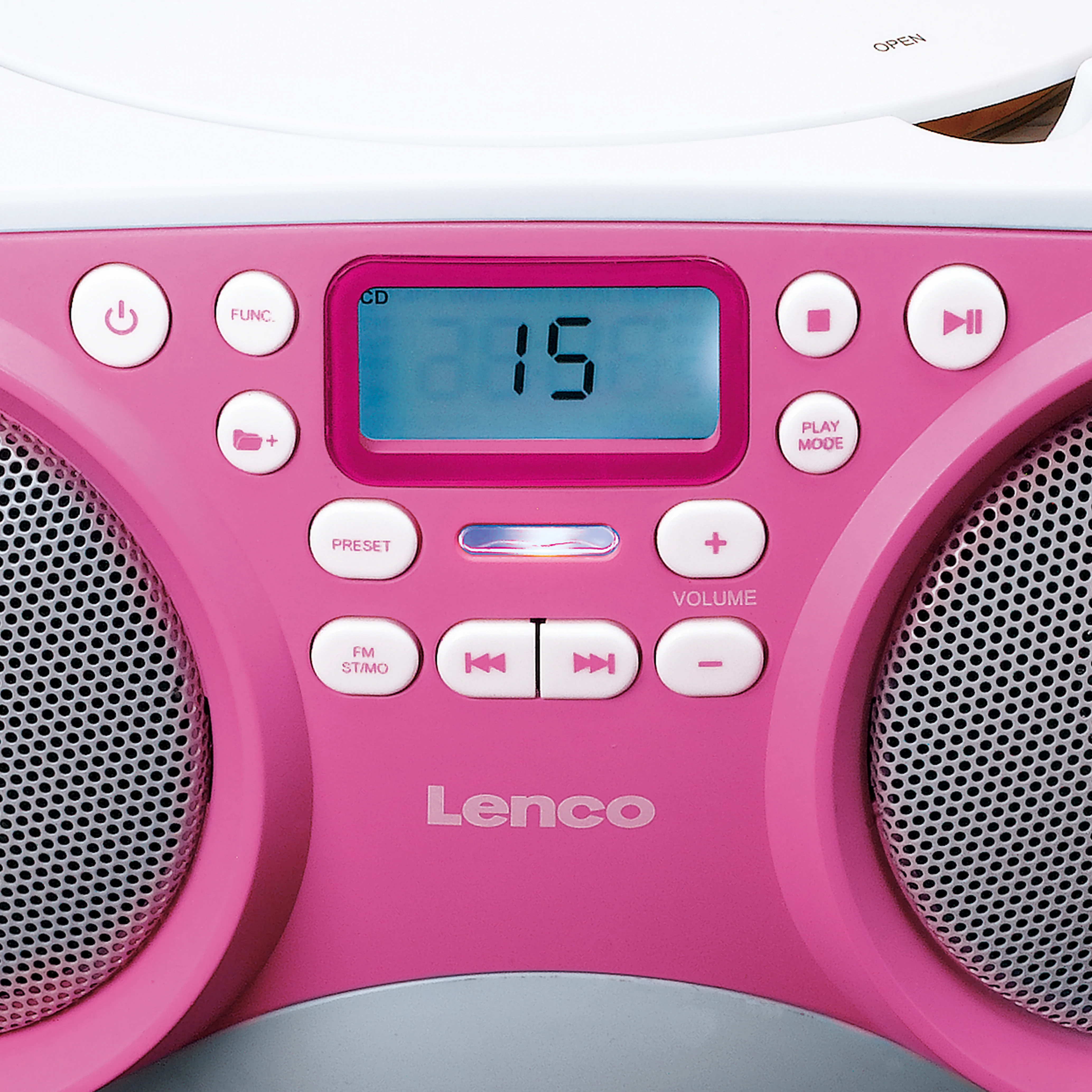 LENCO SCD-301PK - Draagbare FM Radio/CD/MP3 en USB speler - Roze - Image 6