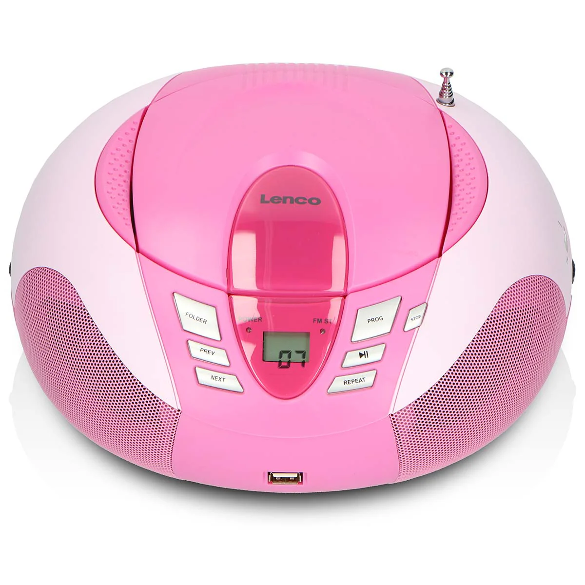 LENCO SCD-37 USB Pink - Draagbare FM Radio CD en USB speler - Roze - Image 3