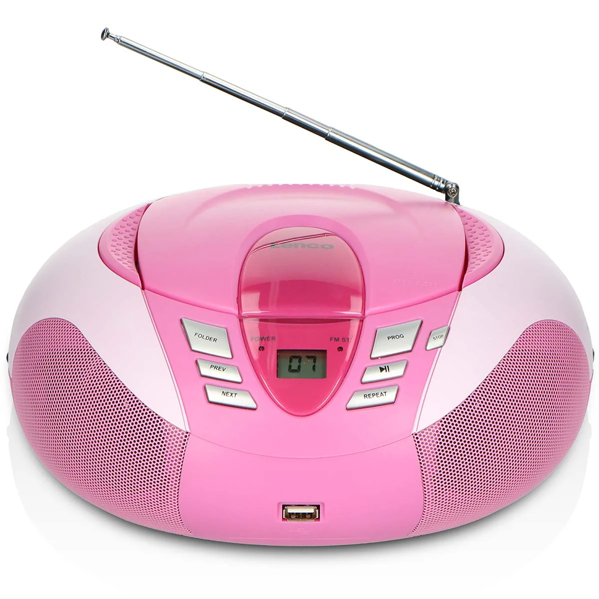 LENCO SCD-37 USB Pink - Draagbare FM Radio CD en USB speler - Roze - Image 4