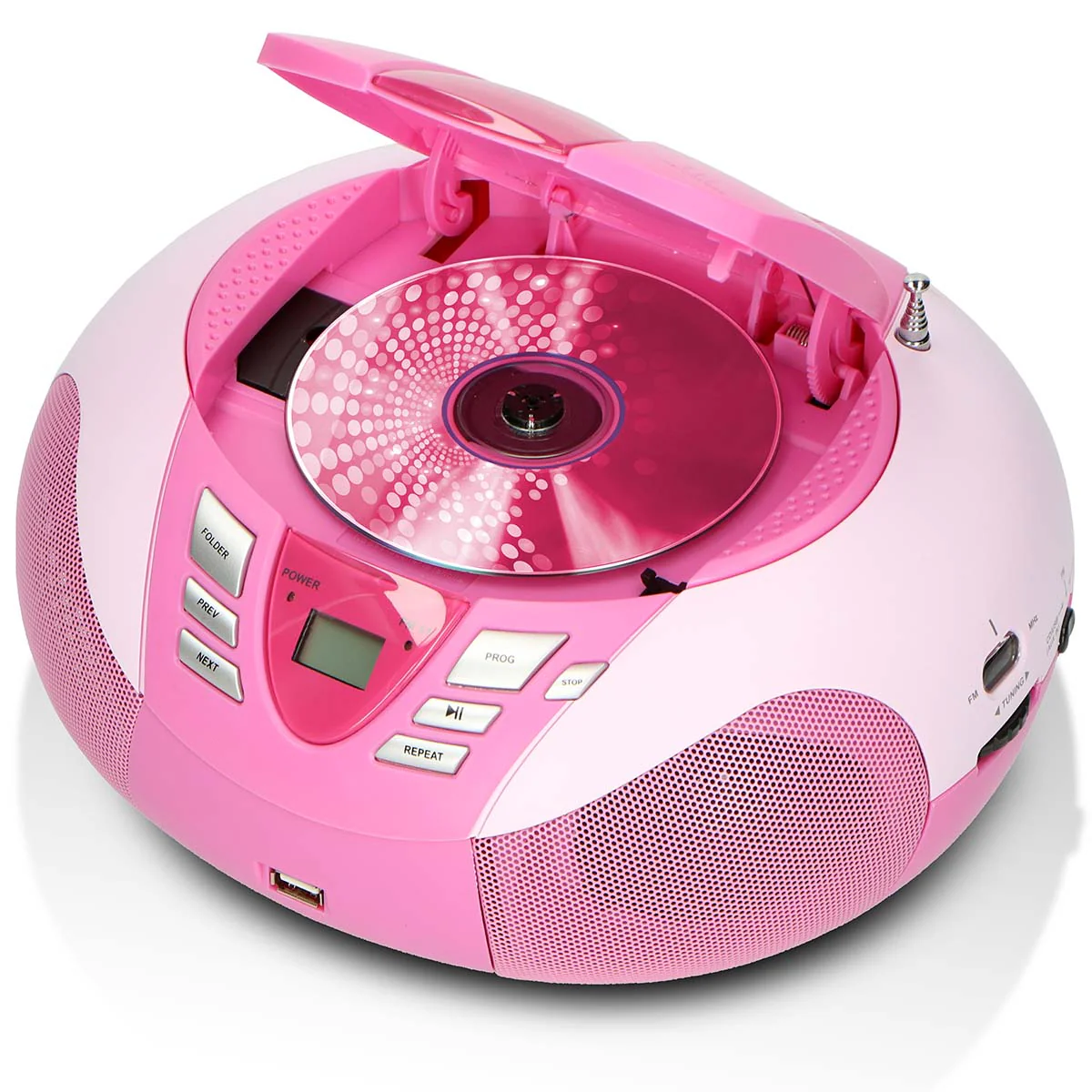 LENCO SCD-37 USB Pink - Draagbare FM Radio CD en USB speler - Roze - Image 6
